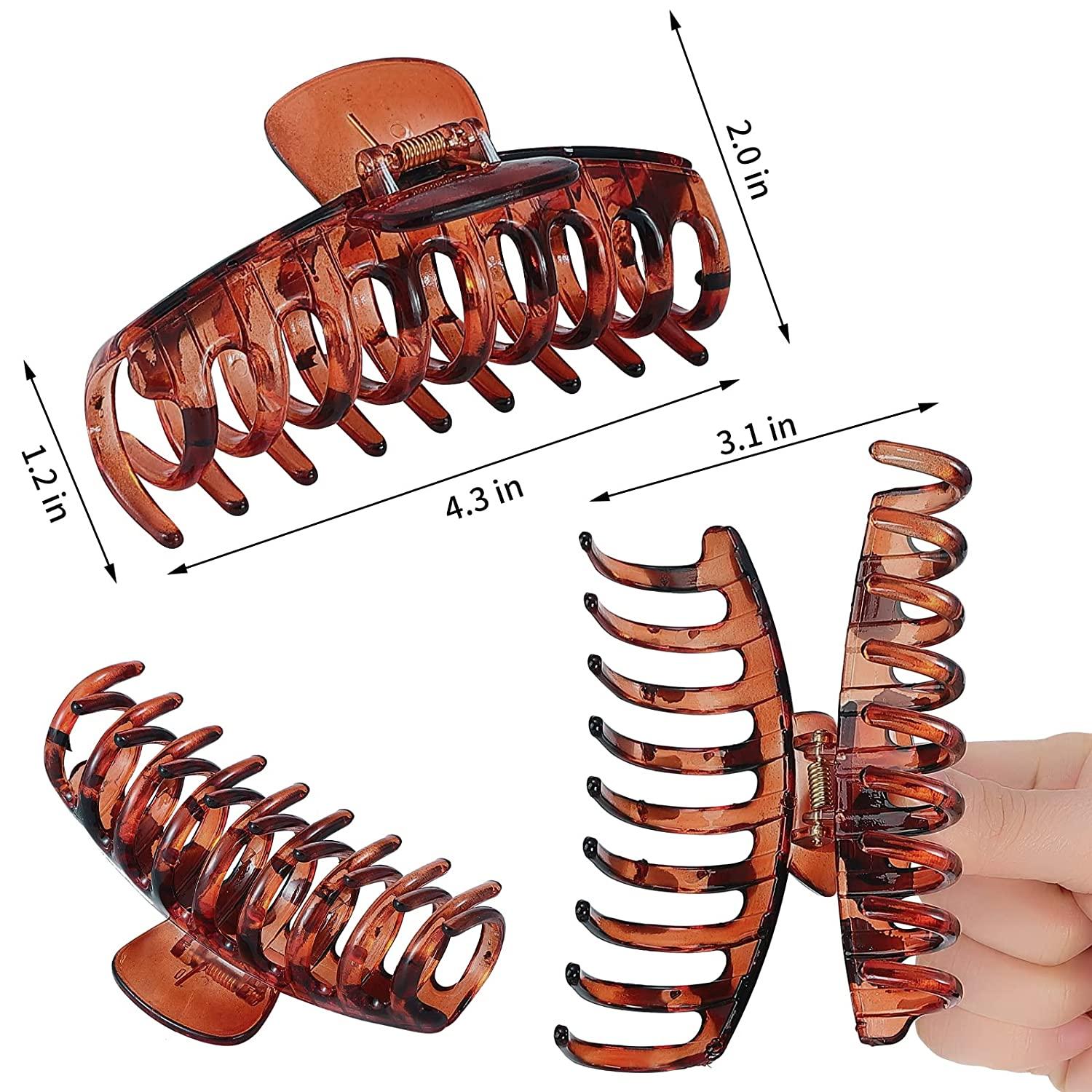 Large Claw Hair Clips 8 Pack Nonslip Hair Clamps for Thick Hair Women's Jaw Clips