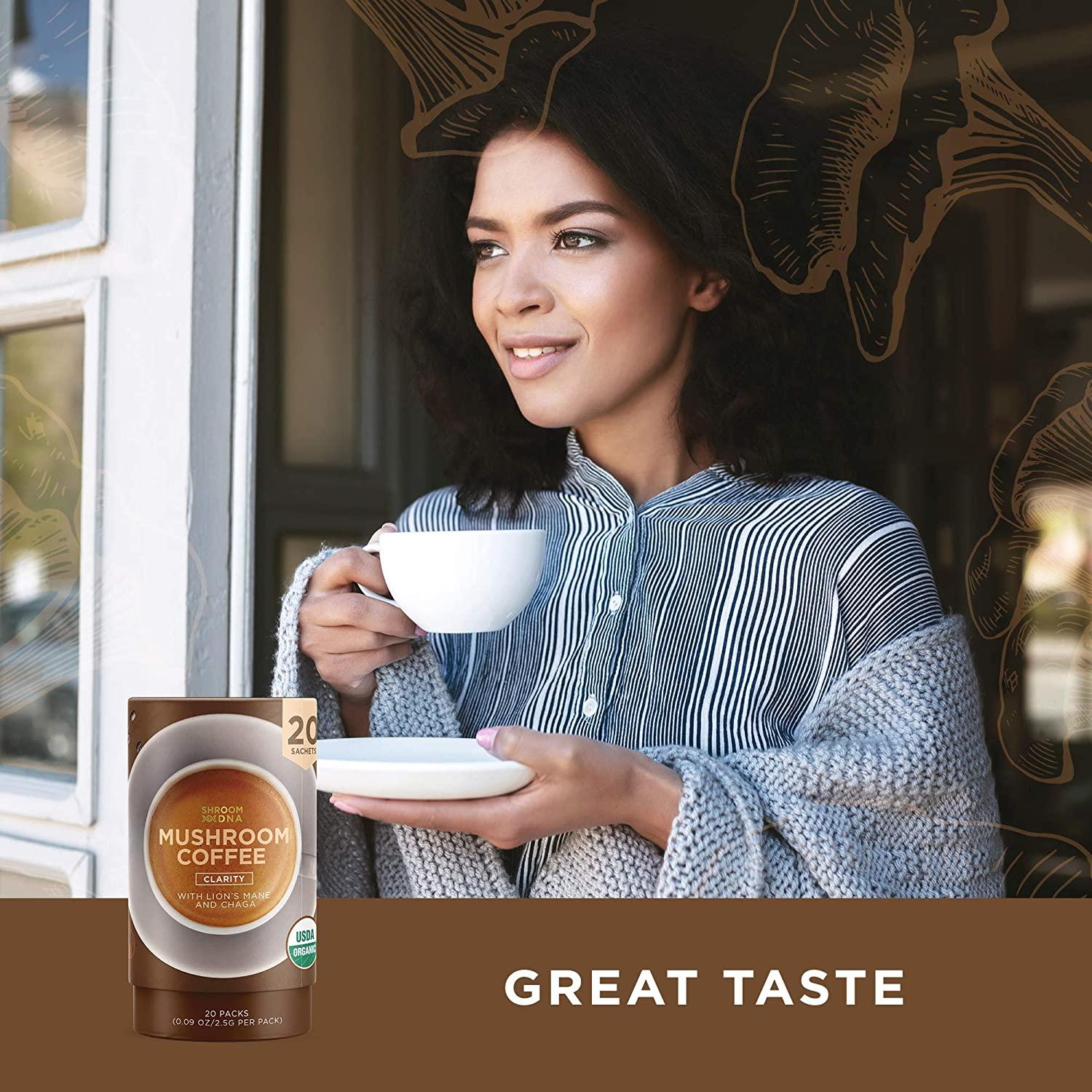 ShroomDNA Organic Mushroom Coffee with Lions Mane and Chaga Mushrooms