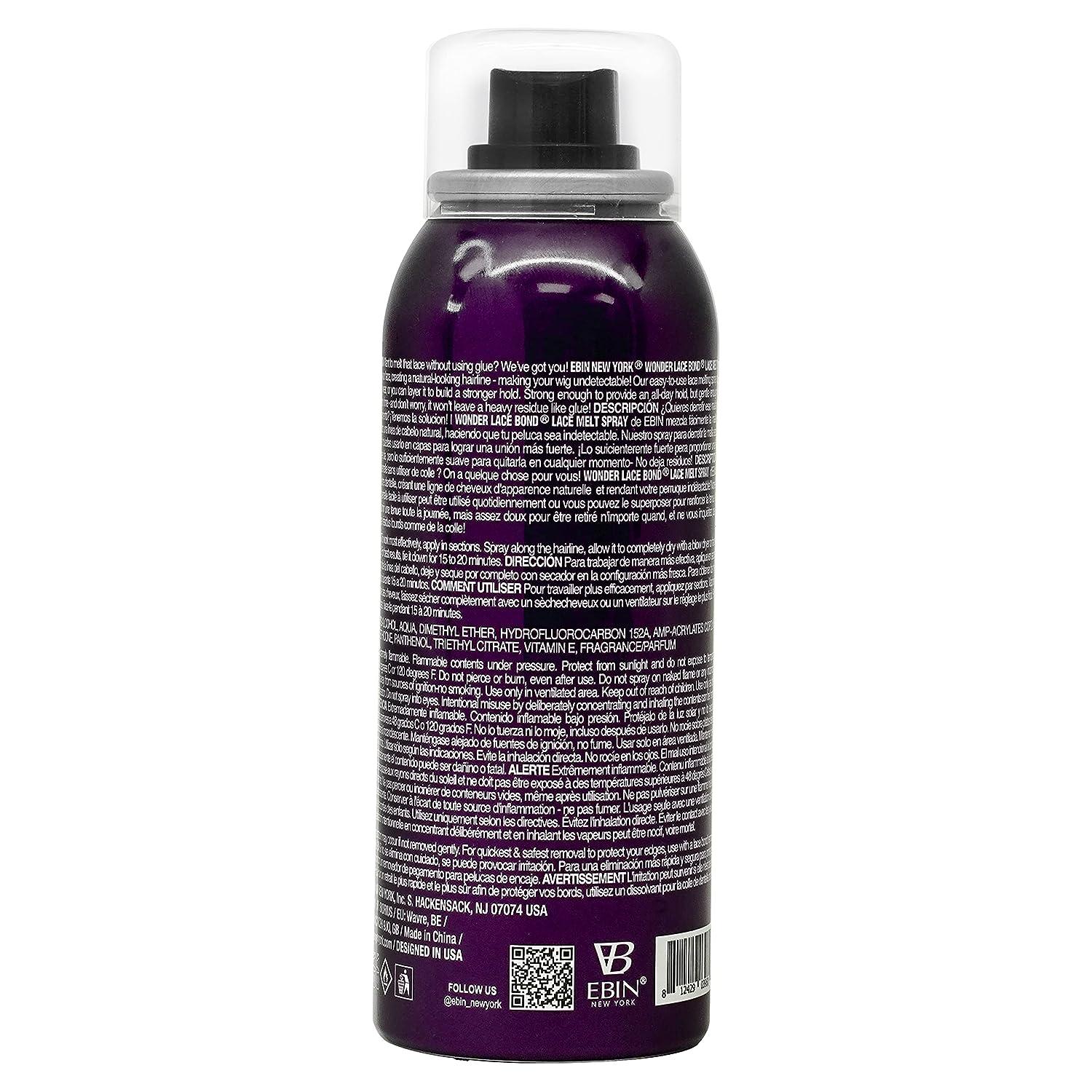  Wonder Lace Melt Aerosol Spray, Preserves Edges & Undetectable  Lace, Long lasting hold, No Residue
