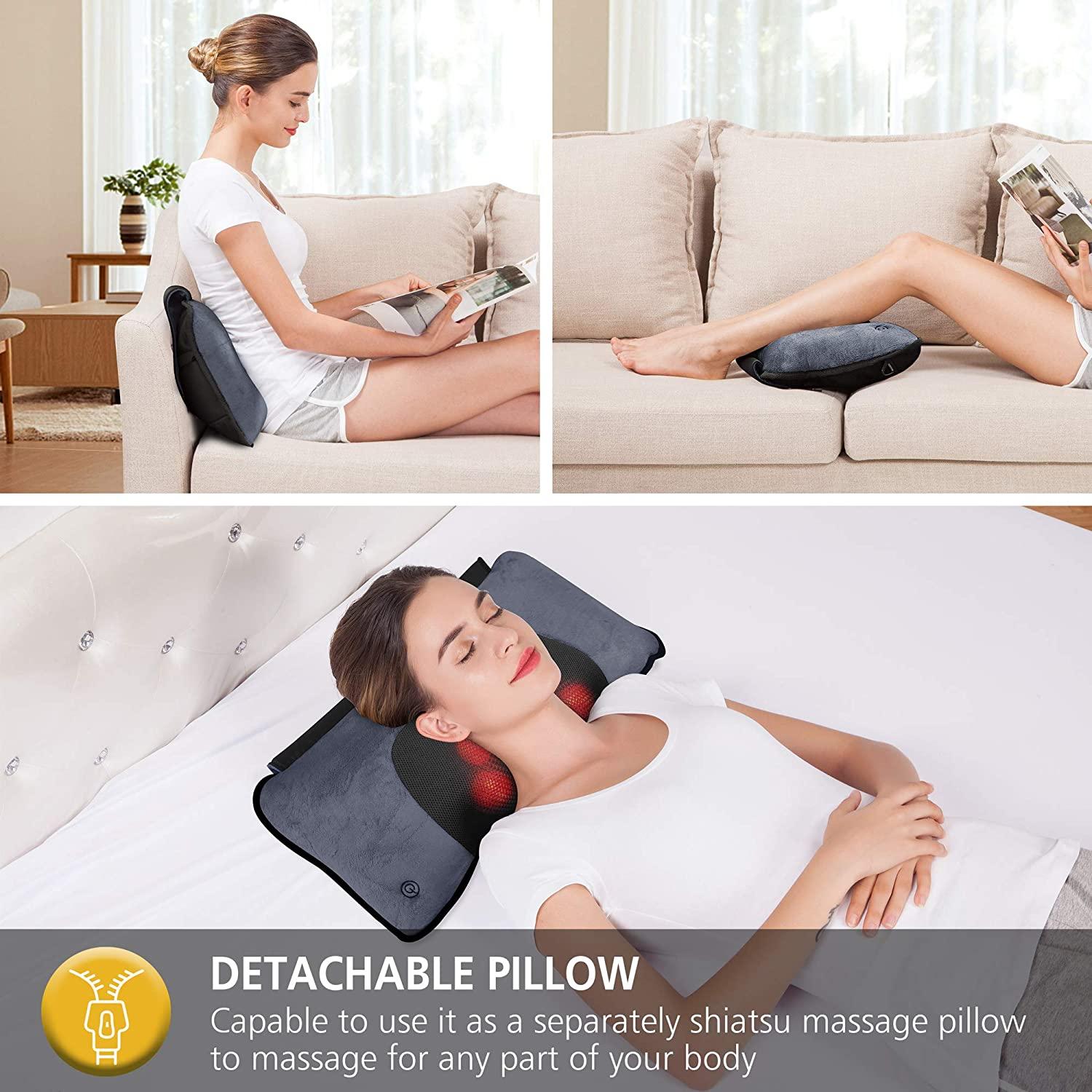 Foldable Heated Massage Pad, Portable Massage Mat with 10 Vibration Motors,  Full Body Massage Mattress, Massager Cushion for Back Pain Relief