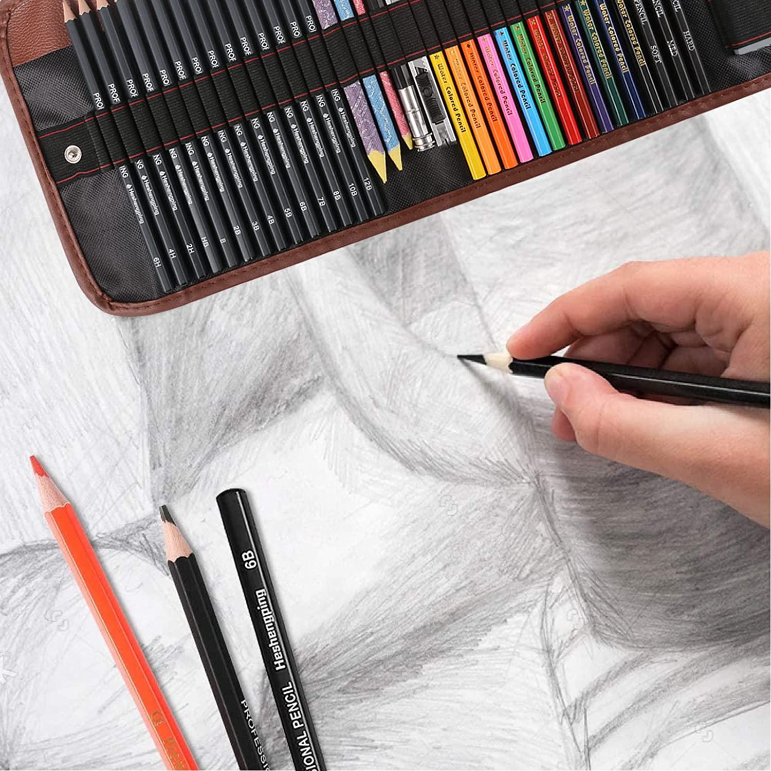 14pcs Artists Sketch Drawing Pencil Set 12B-6H Sketching Art Craft Gift  Black