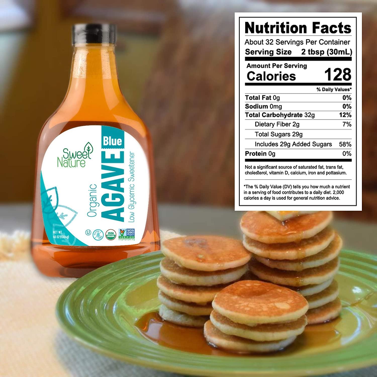 Sweet Nature, Blue Agave Nectar Sweetener Organic Non GMO Low Glycemic