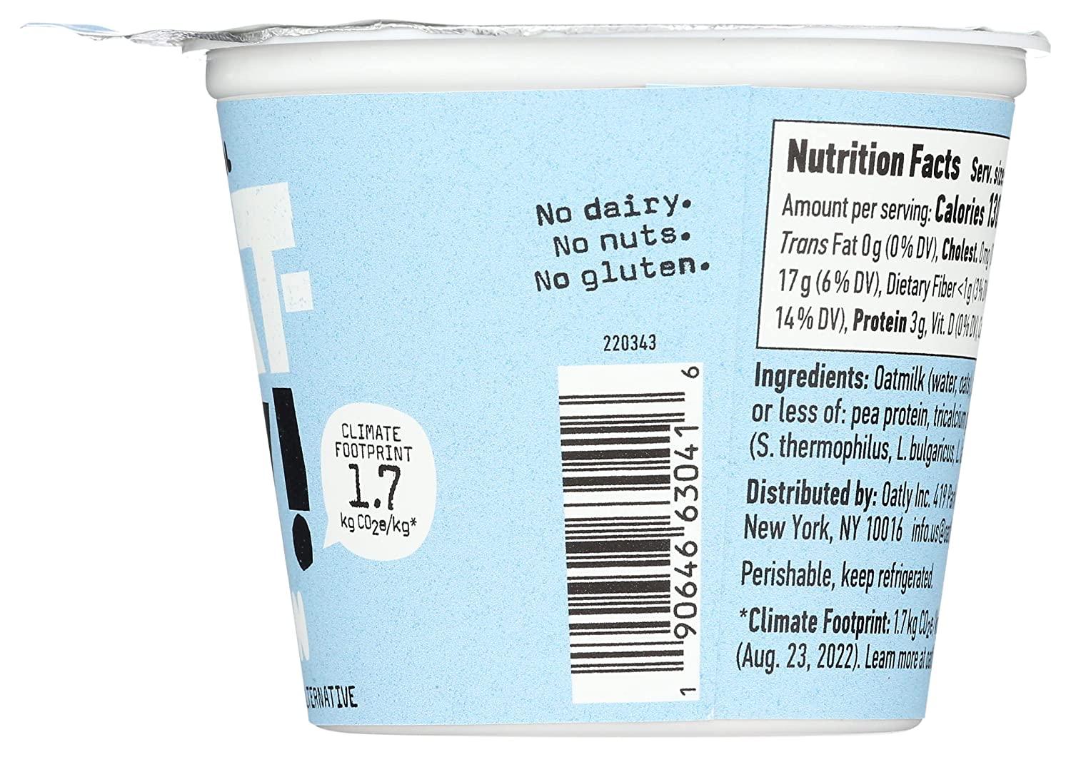 Oatly Plain Oatgurt 5.3 OZ DairyFree Yogurt Alternative