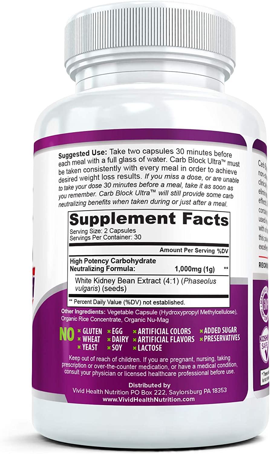 Carb Block Ultra (2 Bottles) Keto Cheat Supplement with White Kidney