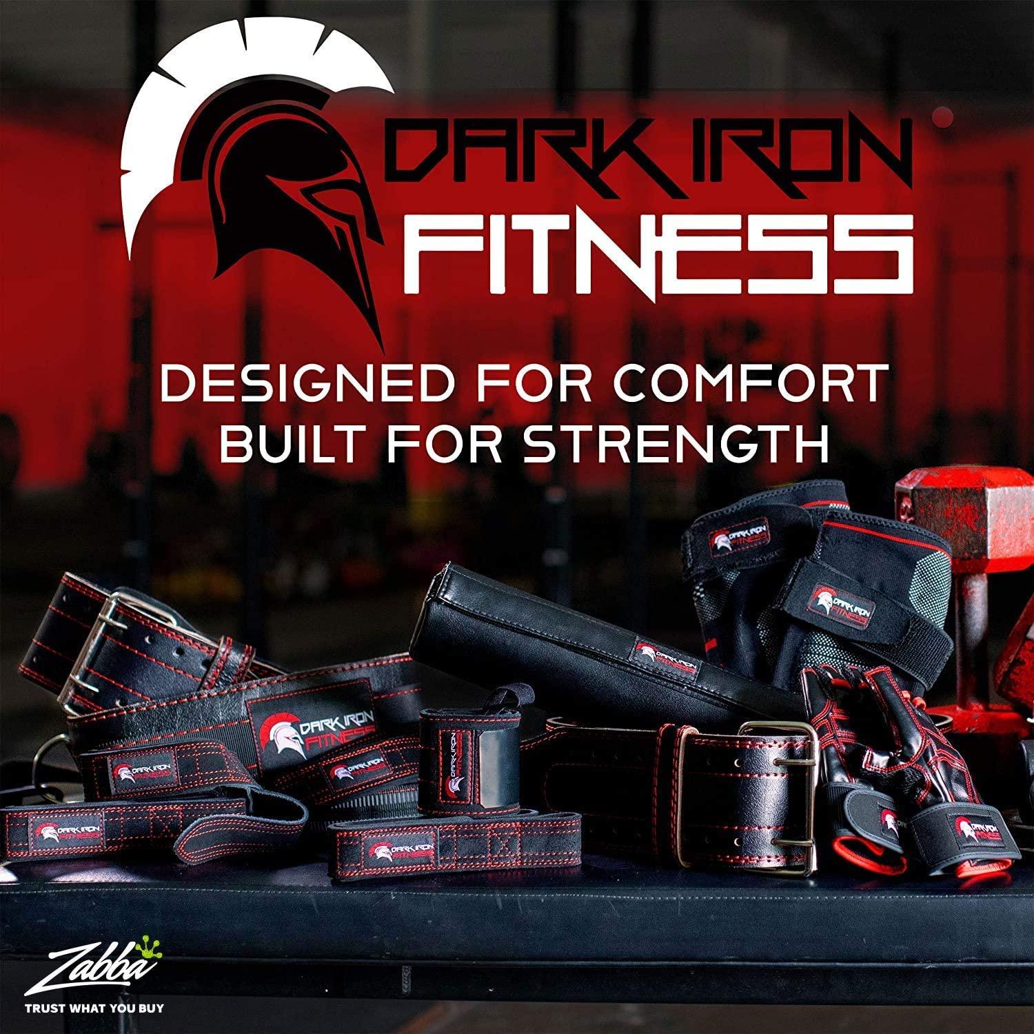 Dark Iron Fitness Leather Suede Lifting Wrist Straps Bundle for Men and Women Heavy Duty Powerlifting Grips with Padded Support 3mm