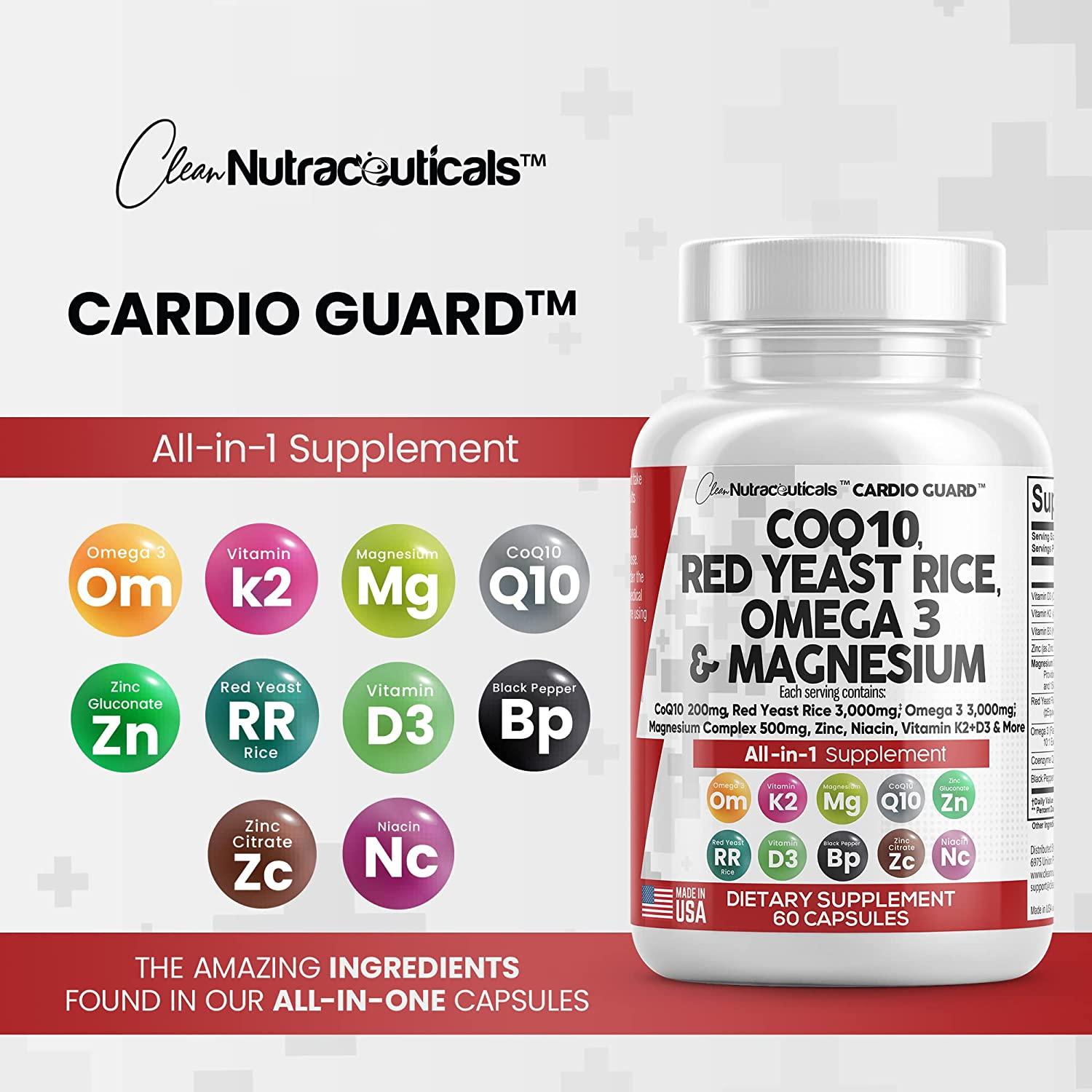 Can I Take Coq10 With Magnesium COQ10 200mg Red Yeast Rice Omega 3 Magnesium Niacin Zinc Vitamin K2 D3