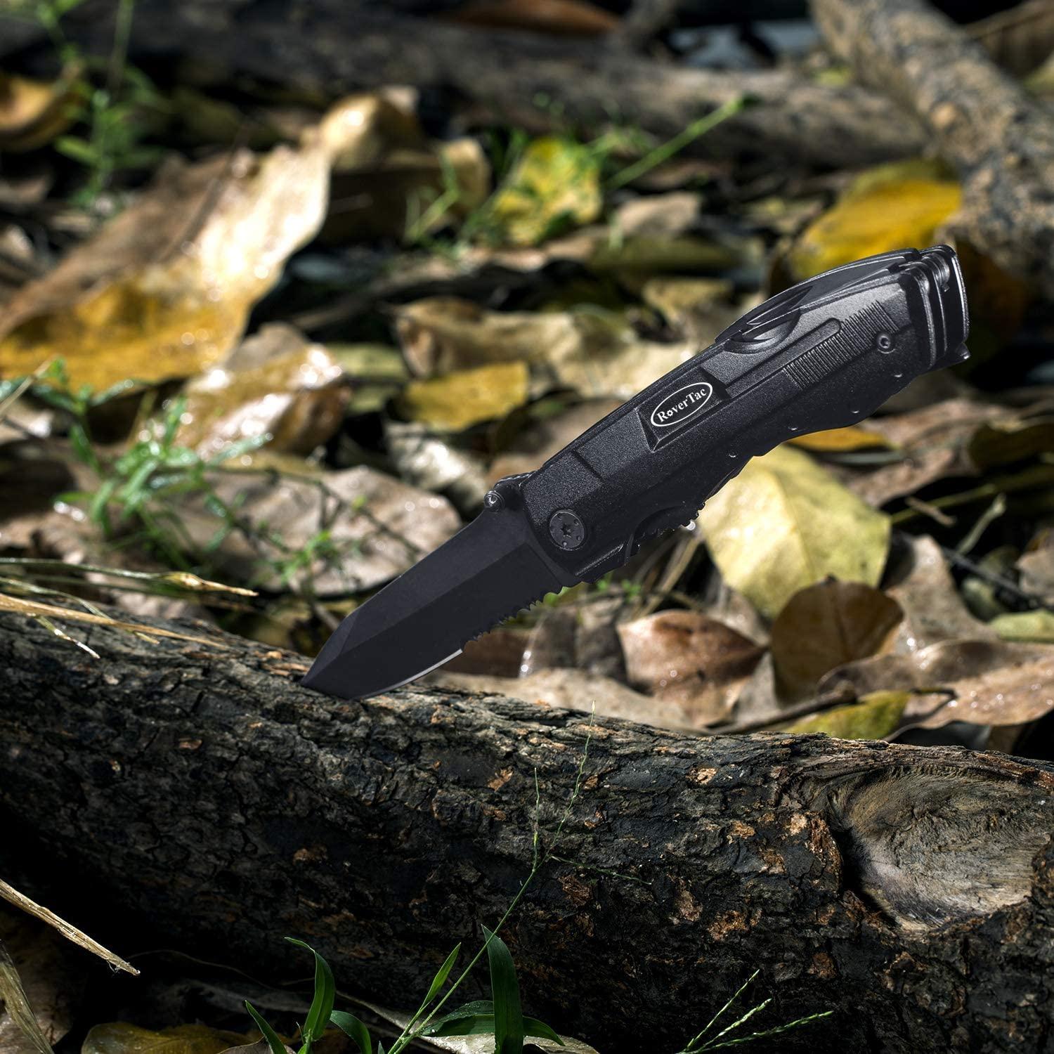 RoverTac Pocket Knife Multitool Folding Knife Tactical Survival Camping Knife with Pliers