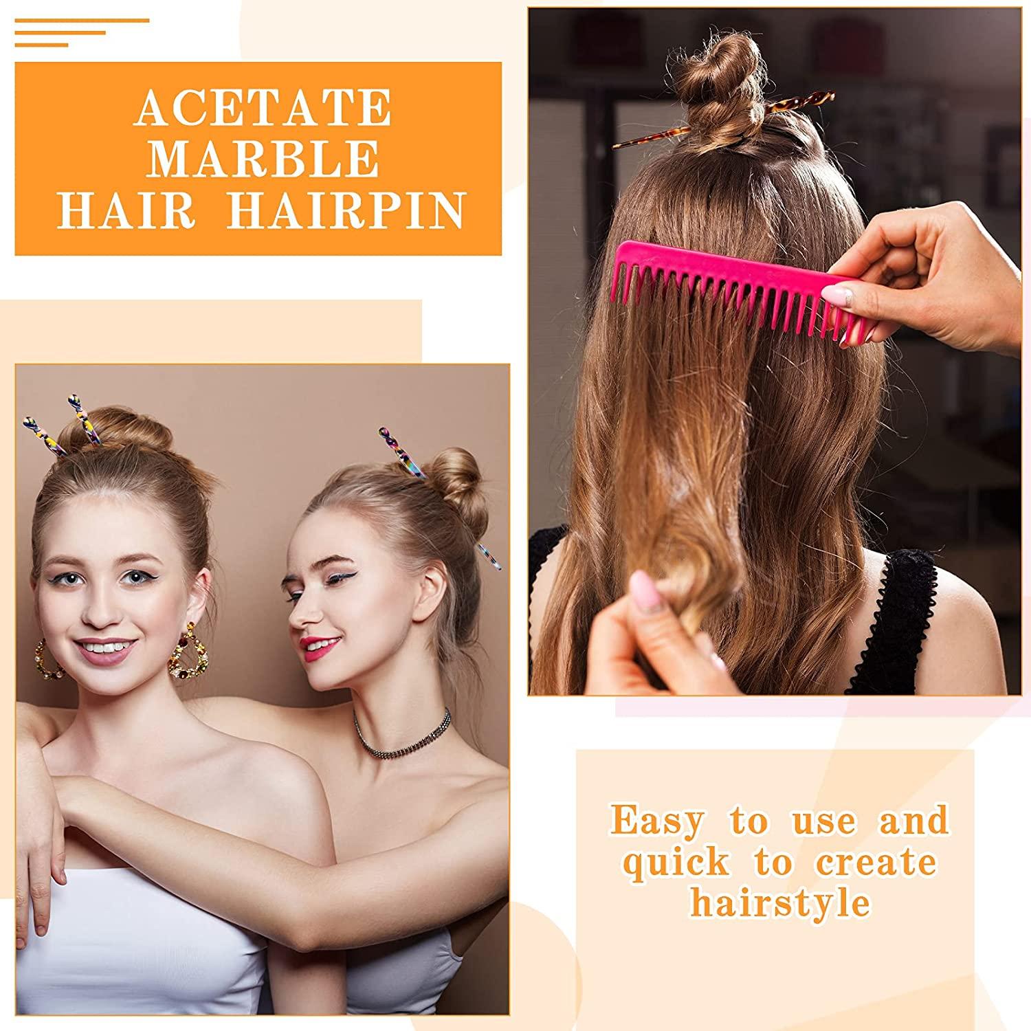 12-Piece Acetate Hair Sticks: Leopard Print Hair Pins for Women