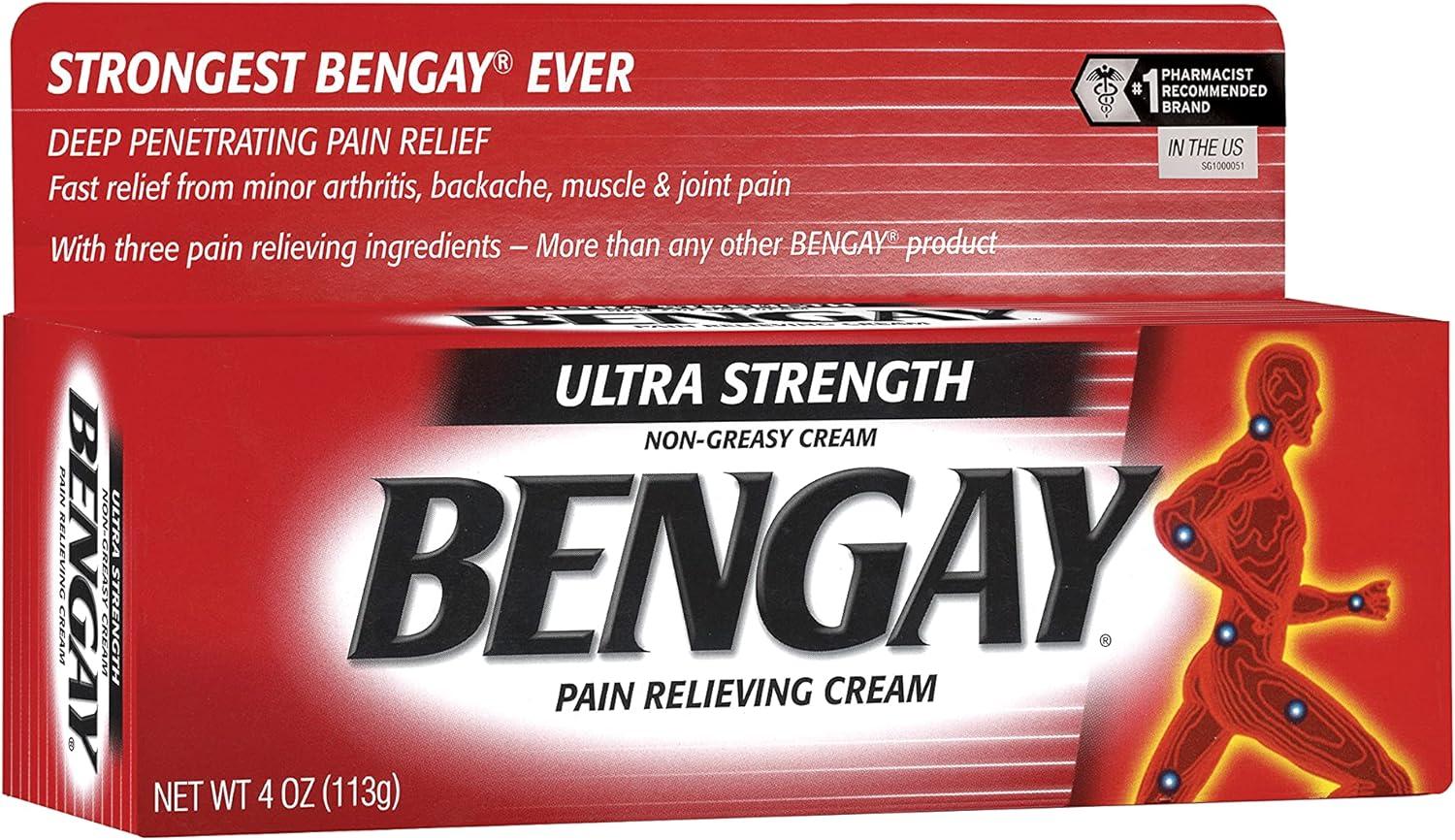 Ultra Strength Bengay Topical Pain Relief Cream NonGreasy Topical