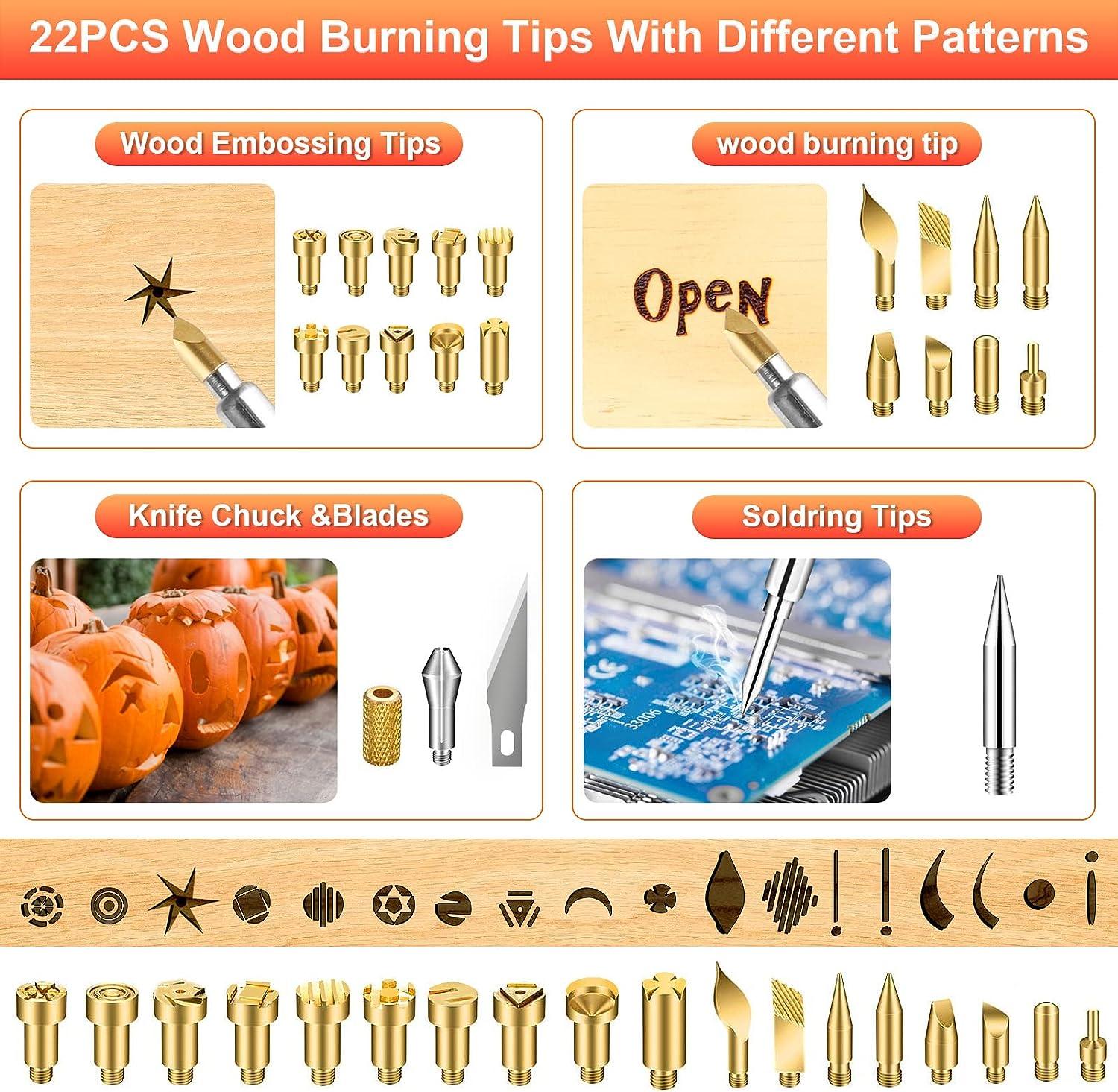 Wood Burning Kit 45PCS, Wood Burning Tool Pen with 22PCS Carving Tips