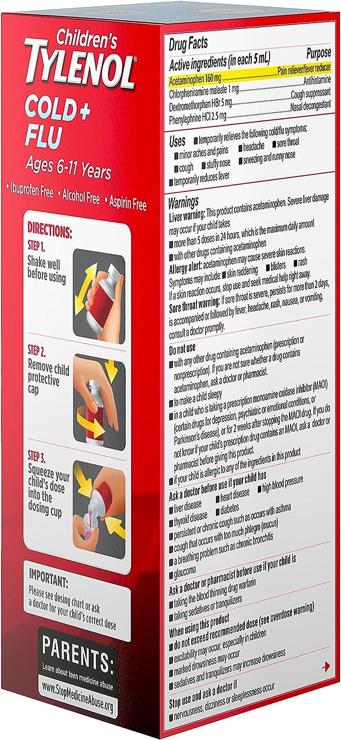 Tylenol Children's Cold + Cough + Sore Throat Oral Suspension Bubblegum