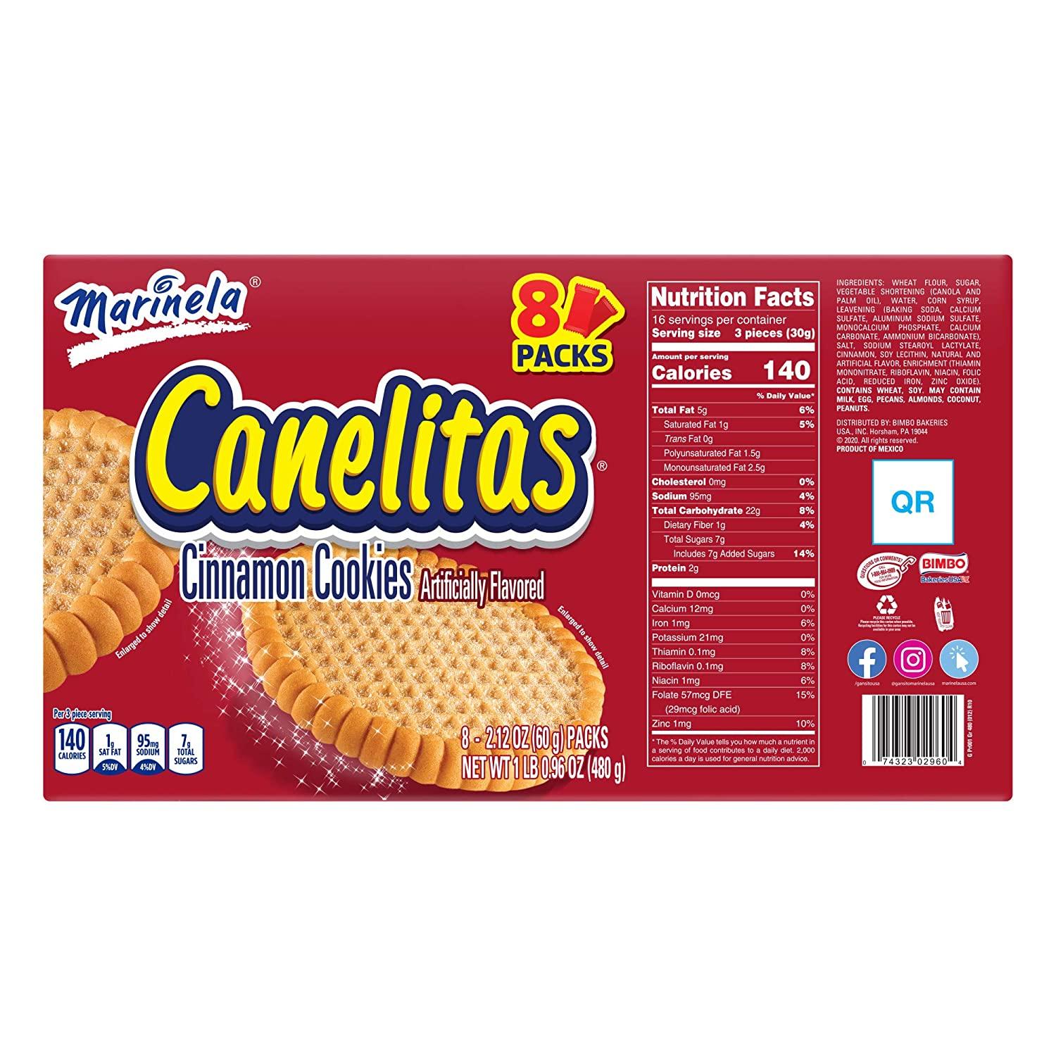 Marinela Canelita En Caja Cinnamon Cookies Box, 16.96 Oz