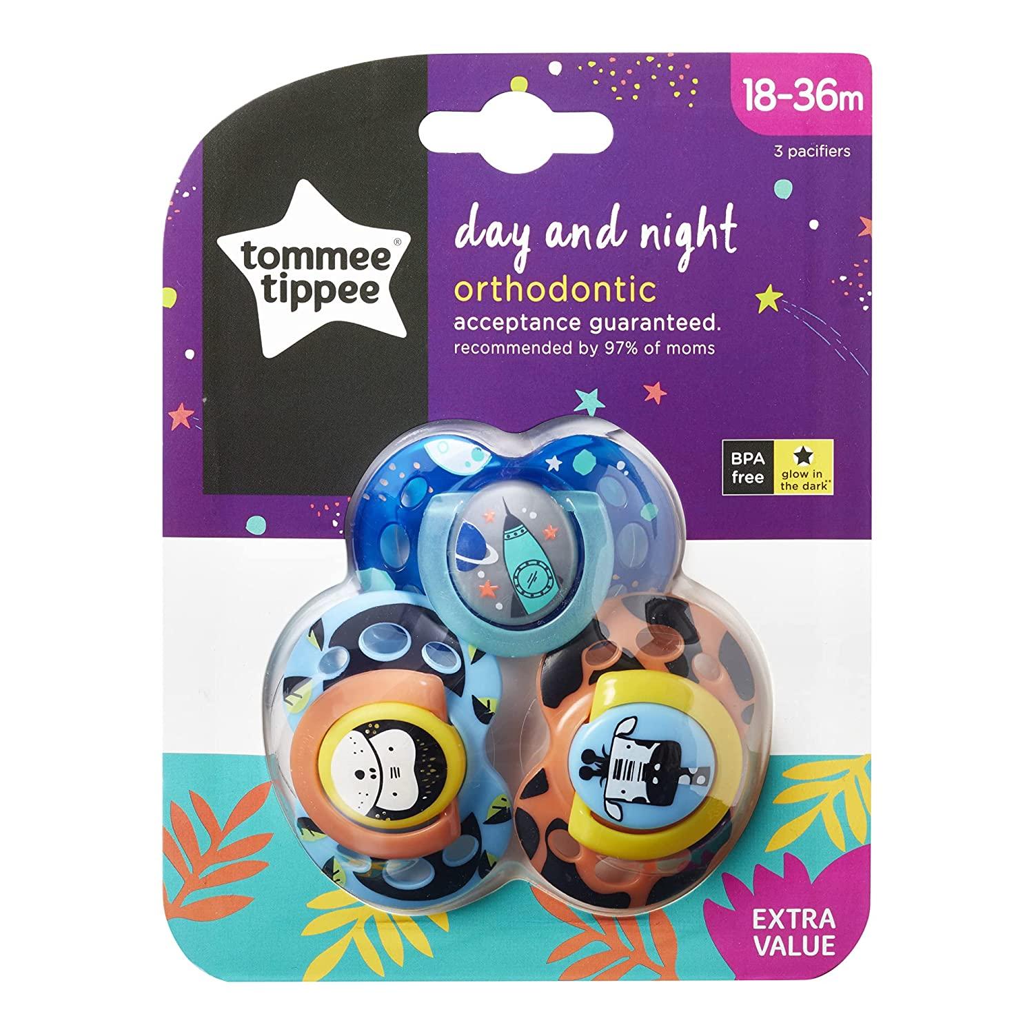 Tommee Tippee Day and Night Pacifiers BPA-Free Silicone Binkies - Main Image