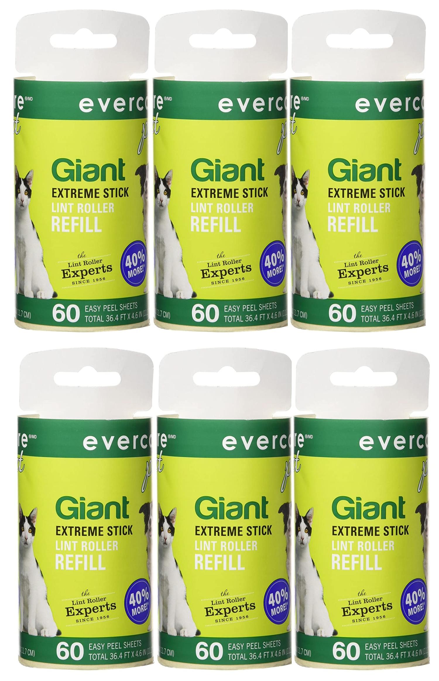 Evercare Giant PET Hair Roller REFILL 6 Pack