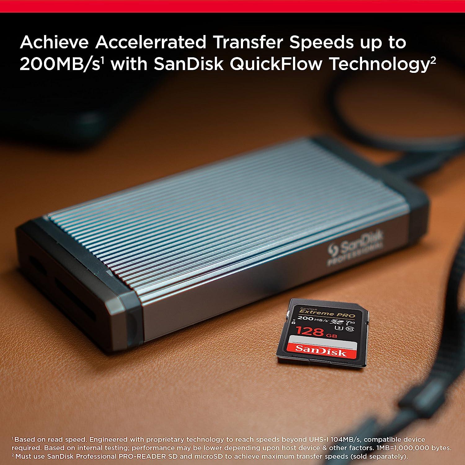 Sandisk Extreme Pro SDXC 128GB V30 U3 Memory Card Black
