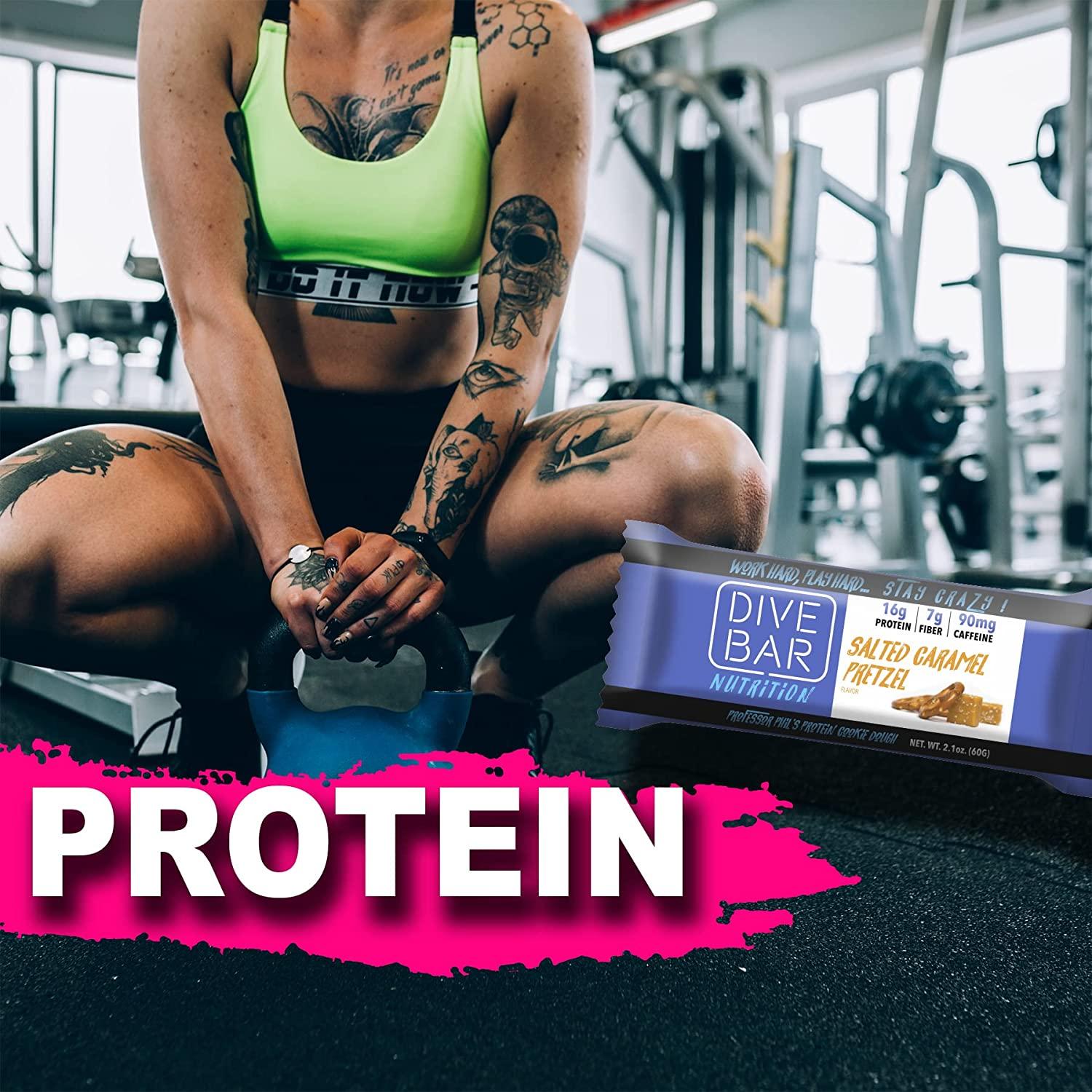 Dive Bar Nutrition Caffeinated Protein Cookie Bars Variety Pack of 12