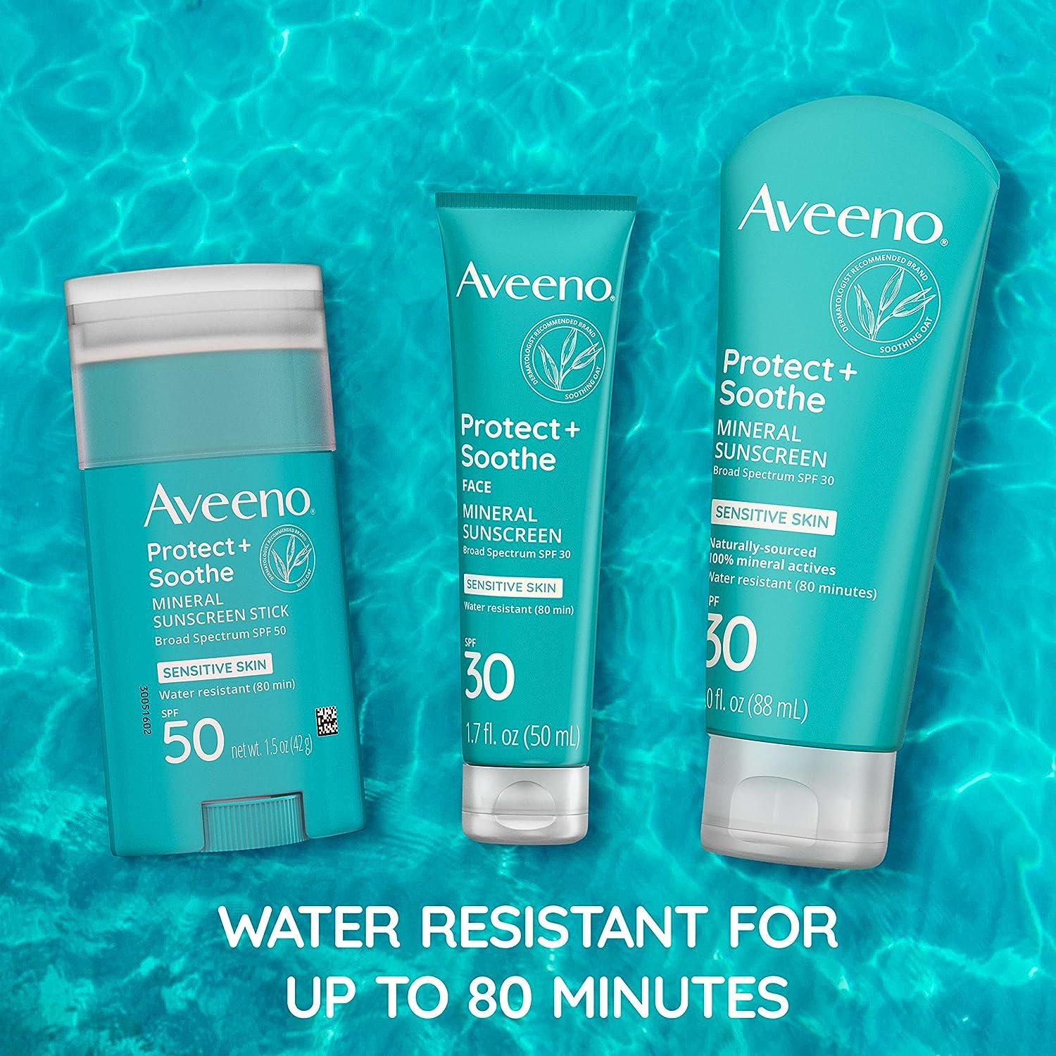 Aveeno Protect + Soothe Mineral Sunscreen SPF 30 Lightweight & Non