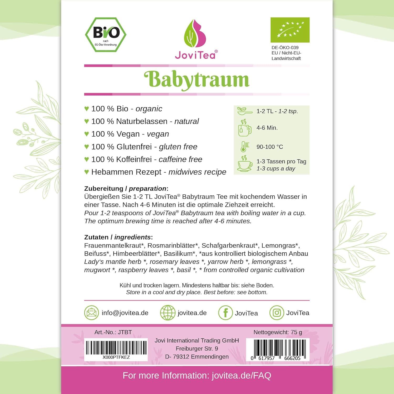 JOVITEA Baby Dream Organic Tea & Ritex Children's Wish Lubricant - Perfect  Baby Dream Action Set for Blissful Nights | Buy Now with Express  International Delivery | GoSupps.com