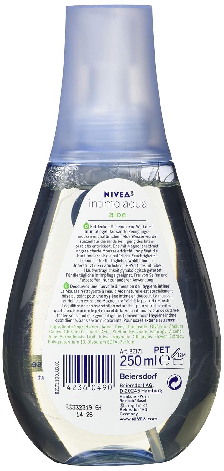 NIVEA Intimo Aqua Aloe Nourishing Cleansing Mousse - Pack of 3 (750 ml) |  Gentle Intimate Care | International Shipping