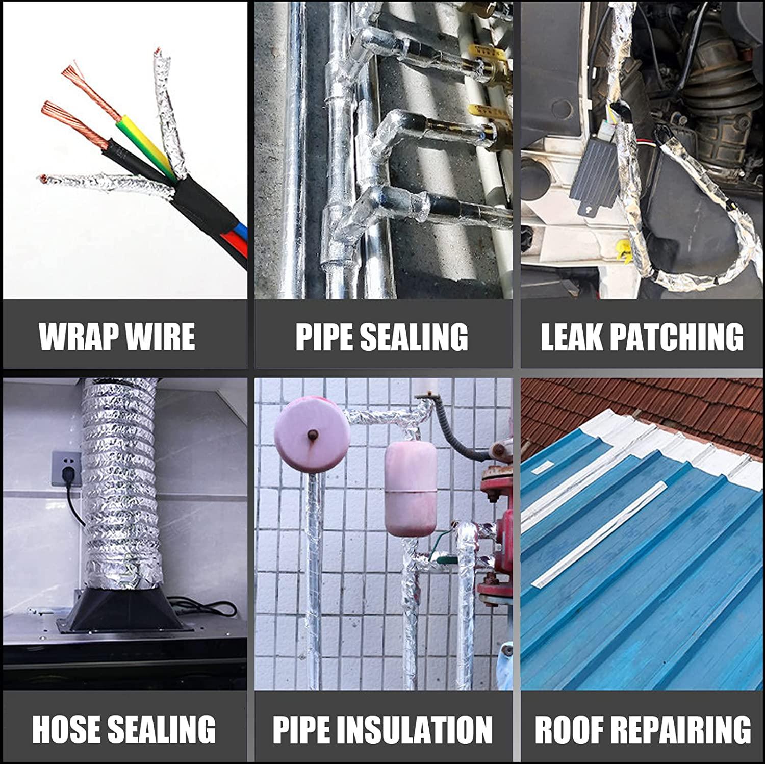 1PCS Premium Glass Fiber Cloth Aluminum Tape, Silver Fiberglass Foil