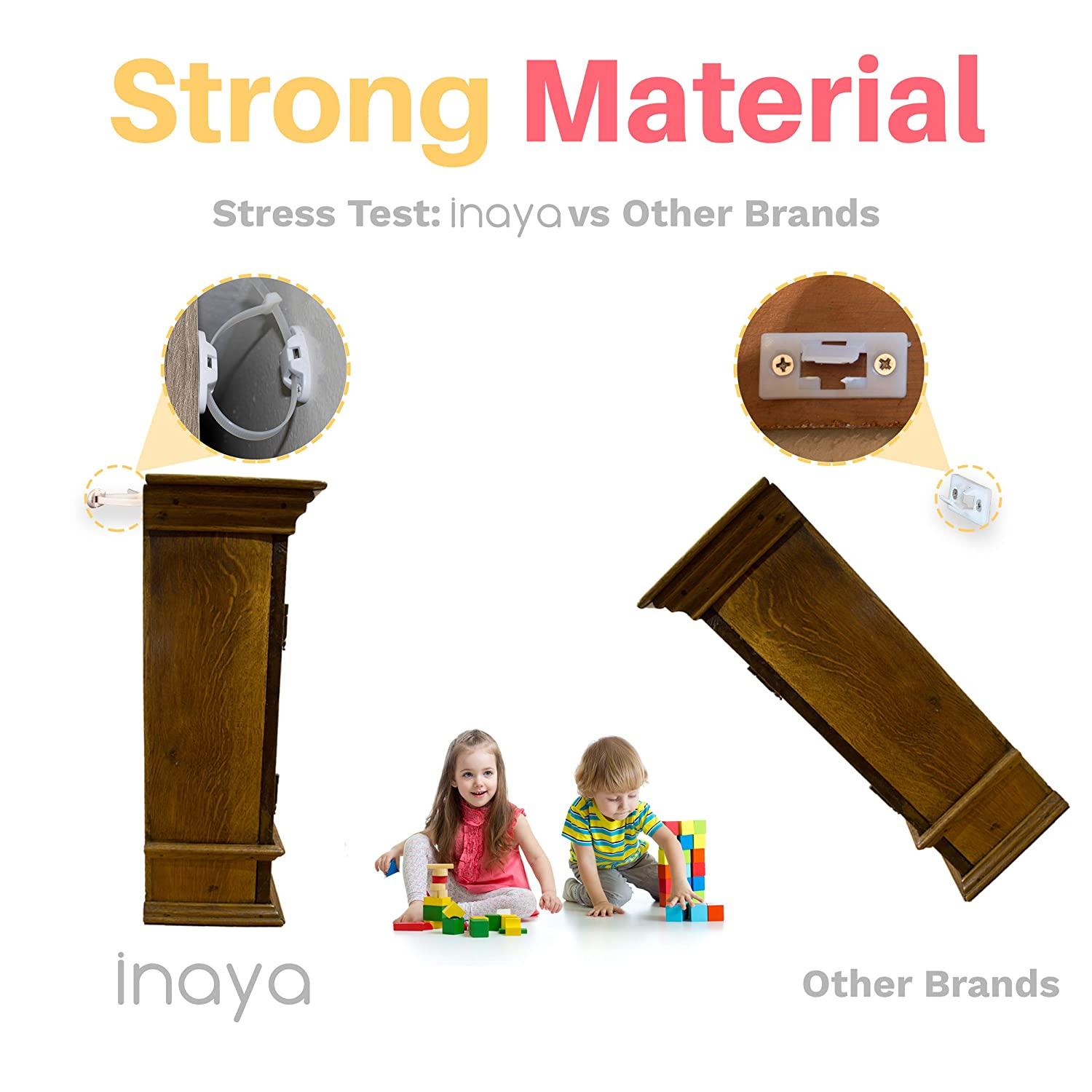 Heavy Duty TV and Furniture Anti-Tip Straps (Pack of 2) - All Metal, Adjustable Safety Wall Anchors for Baby Proofing, Flat Screen TV, Dresser Heavy Duty TV and Furniture Anti-Tip Straps (Pack of 2) - All Metal, Adjustable Safety Wall Anchors for Baby Proofing, Flat Screen TV, Dresser
