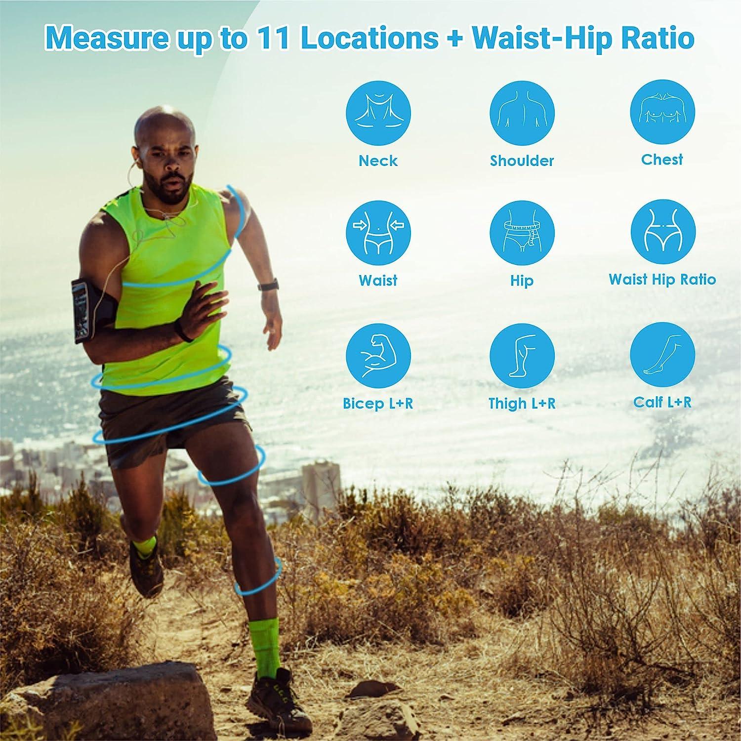  Lightstuff Digital Body Tape Measure - Smart Body Measuring  Tape with Phone App - Durable and Easy Bluetooth Body Measurement Tape -  Propel Your Success by Visually Tracking Muscle Gain, Fat