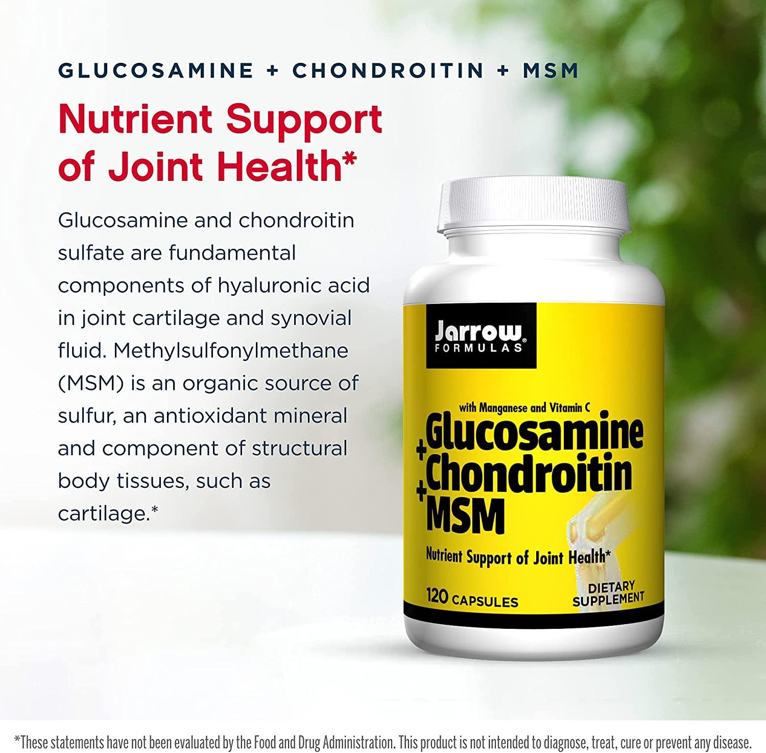 Jarrow Formulas Glucosamine + Chondroitin + MSM 120 Capsules