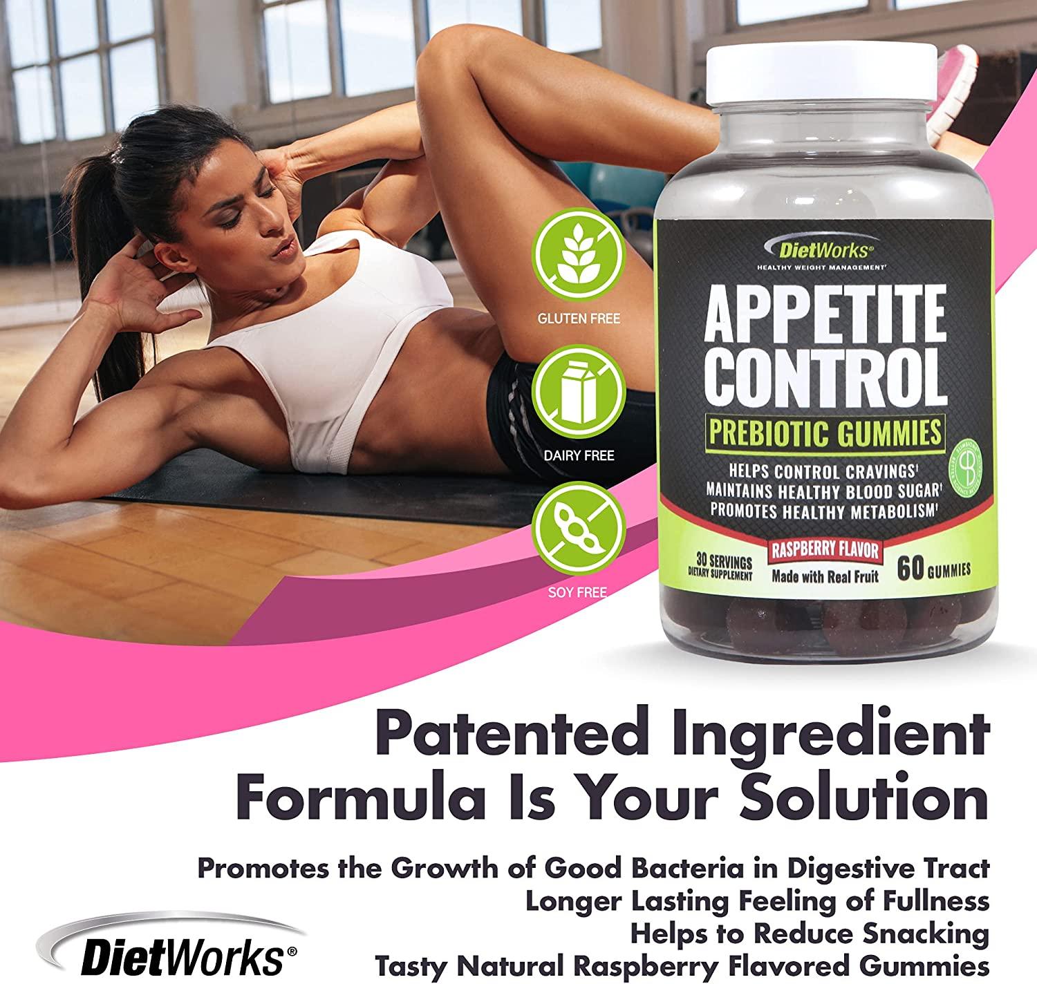 DietWorks Appetite Control Gummies Raspberry Flavored Weight Loss