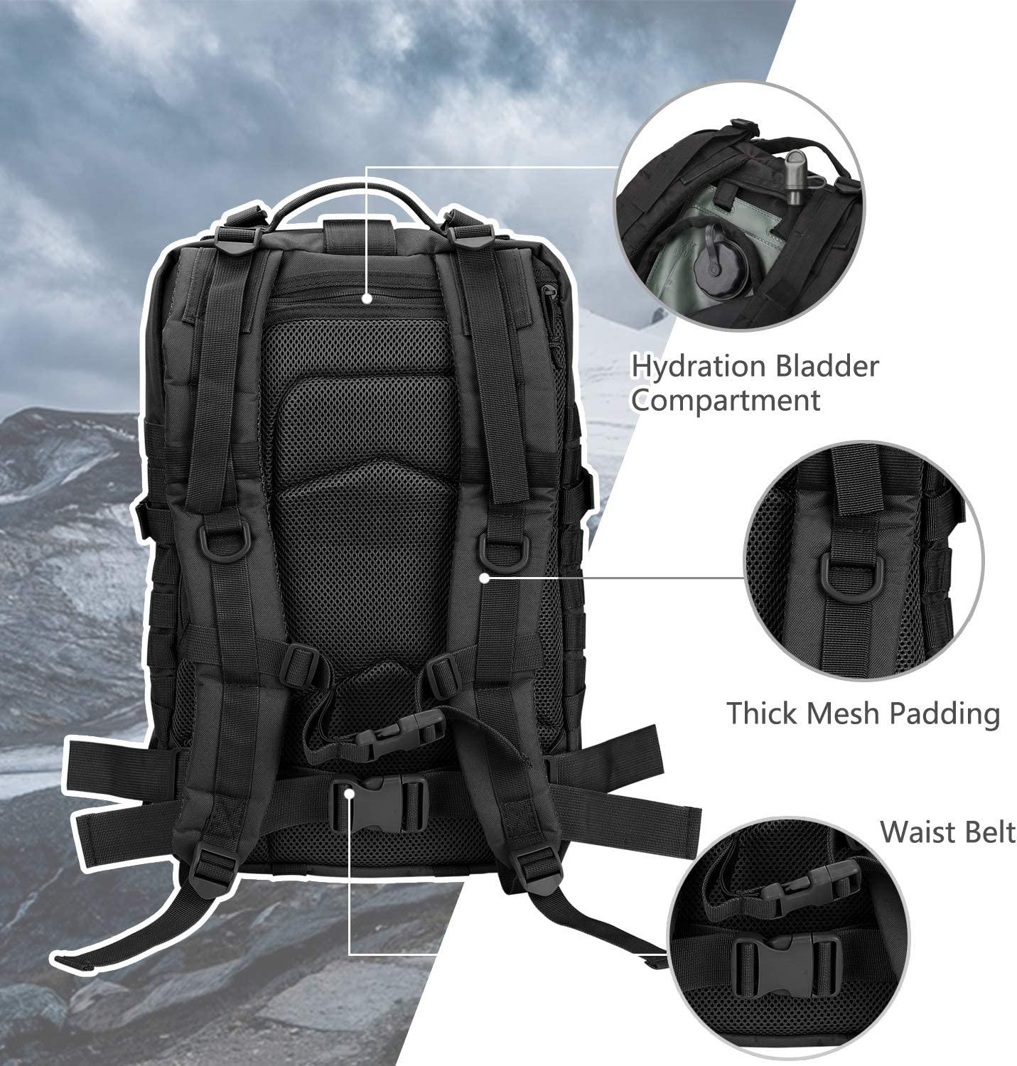 Hannibal Tactical MOLLE Assault Pack, Tactical Backpack Military Army ...