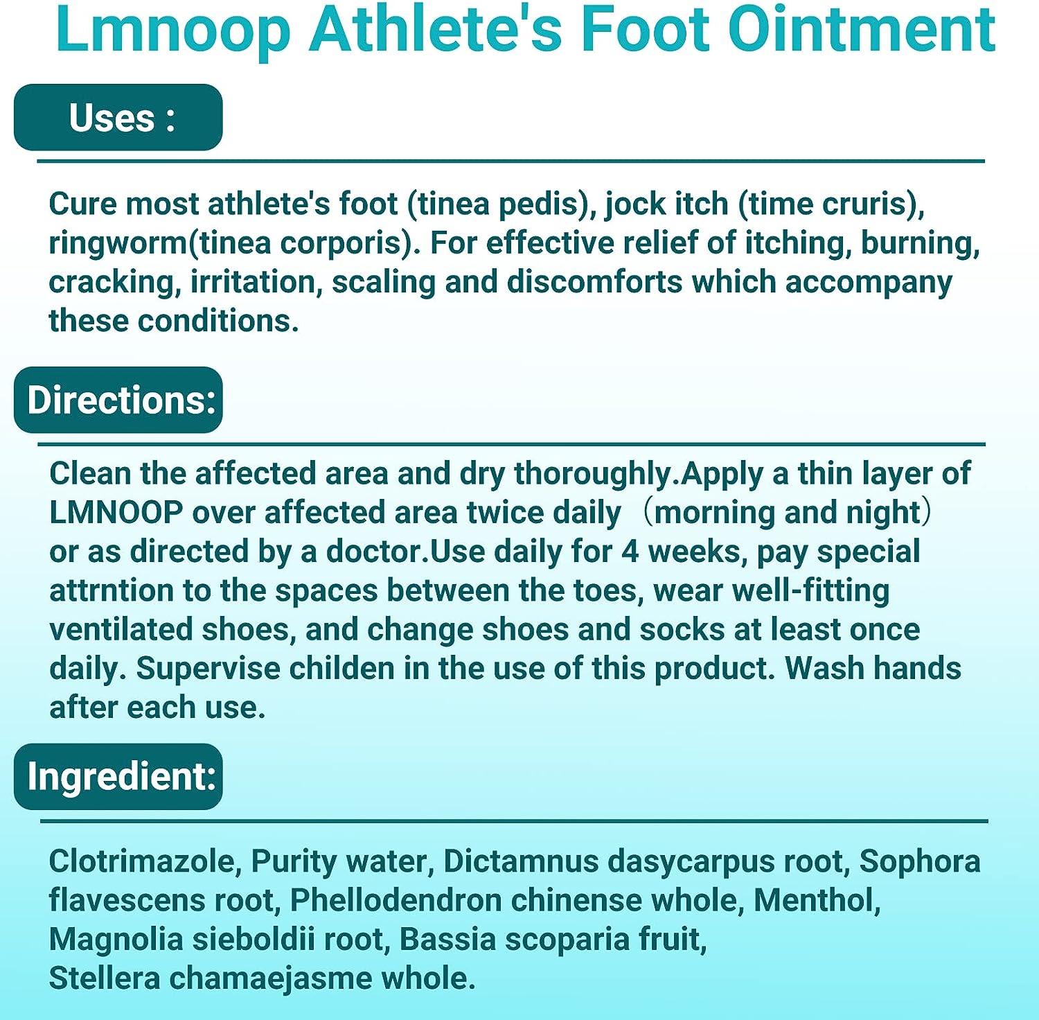 LMNOOP Athletes Foot Treatment Cream Maximum Strength for Athlete's