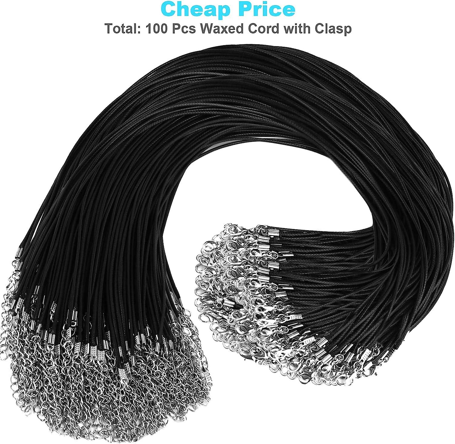 20 Pieces 20 Inches Black Waxed Necklace Cord With Clasp Bulk For Bracelet  Necklace And Jewelry Mak