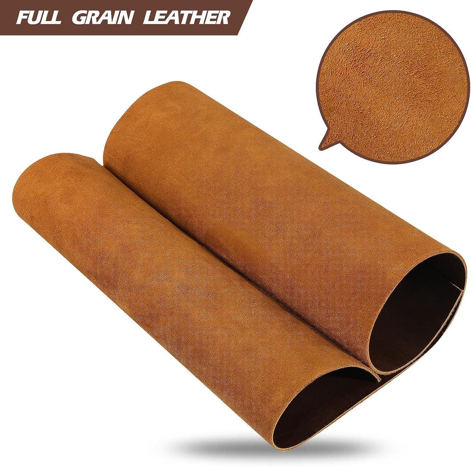 12''x24'' Genuine Leather Sheets for Crafts Full Grain Leather Tooling Leather (2mm) Thick Cowhide Leather Pieces Square, Dark Brown