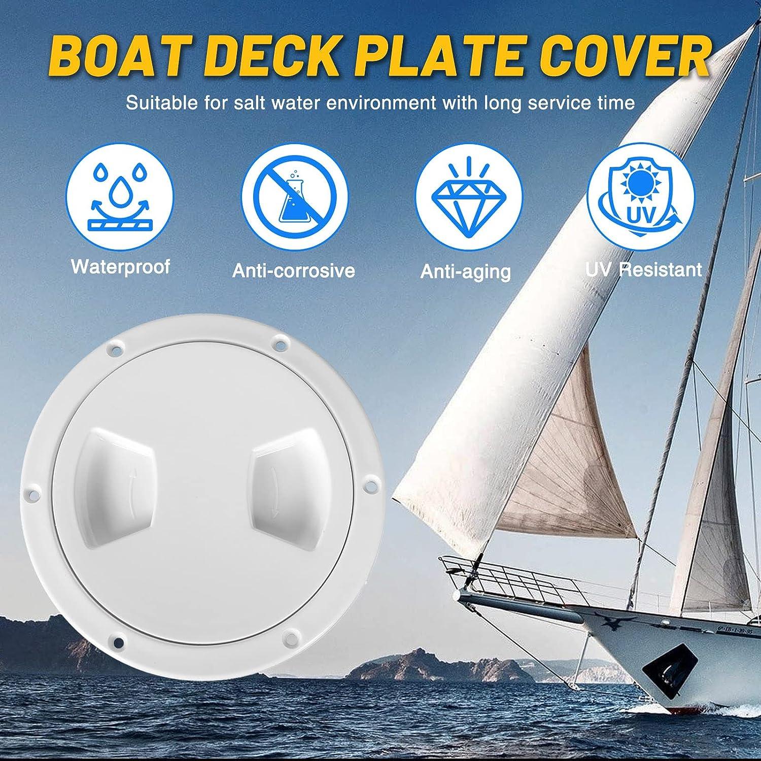 6 Inch White Round Boat Hatch Cover Universal Deck Plate for Marine