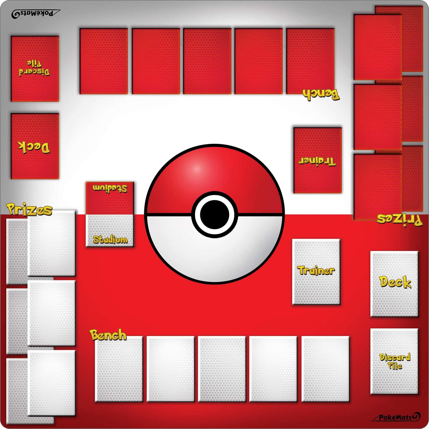 PokMats 2 Player Trainer Playmat Pokemon Trading Card Game Essential