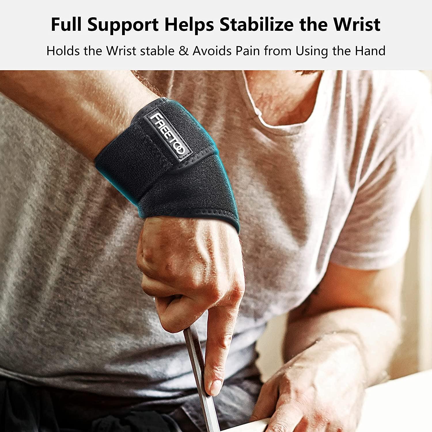 FREETOO 2 Pack Adjustable Wrist Brace for Carpal Tunnel Relief
