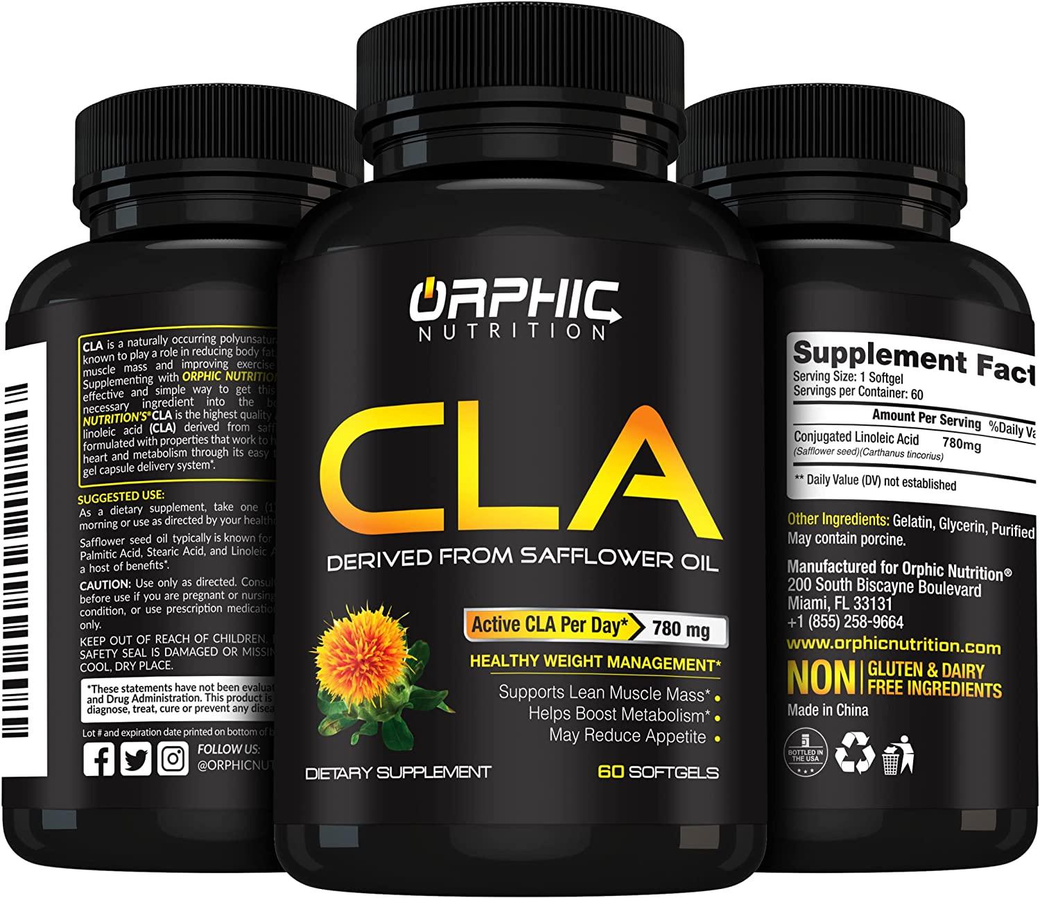 CLA Safflower Oil Supplement Made with Safflower Oil 780mg Non