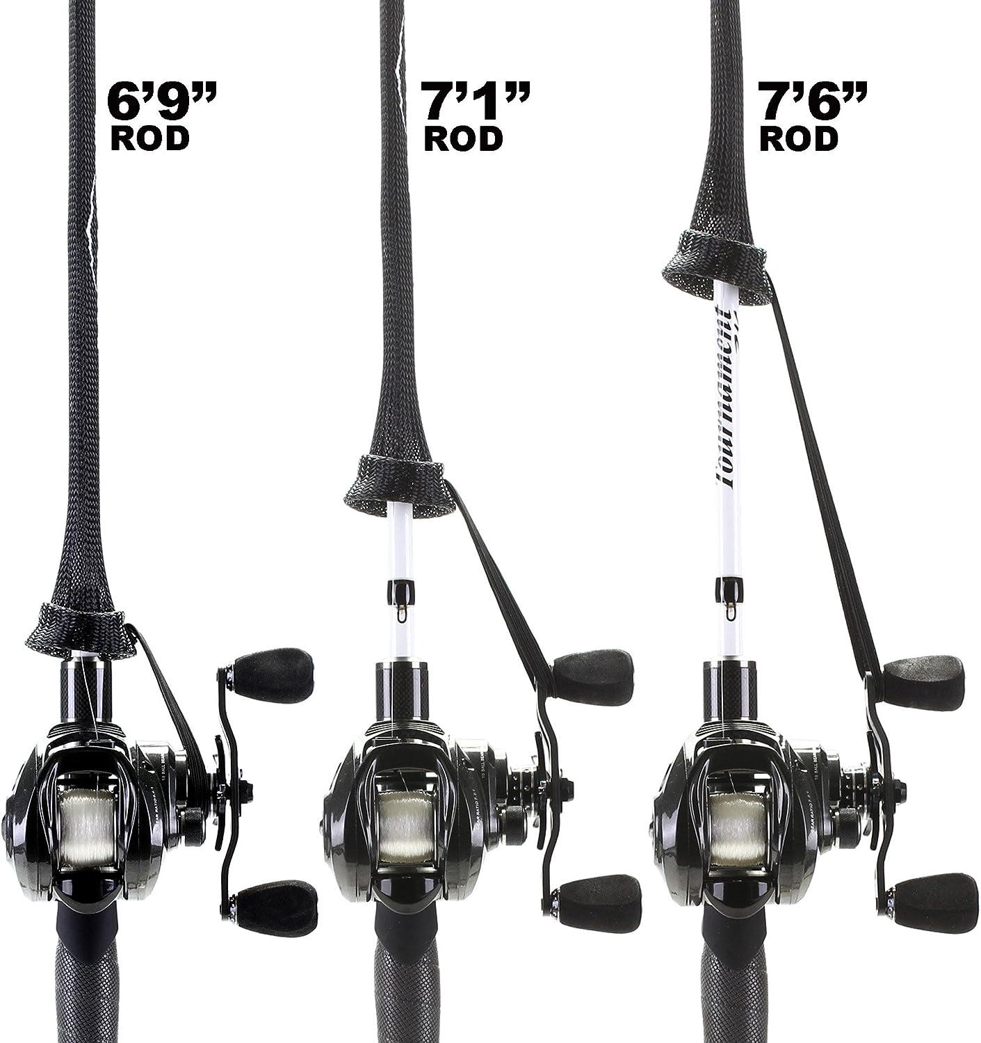Midwest Outfitters Rod Socks Fishing Rod Sleeve Cover -6Pack- Rod Sock Fishing  Pole Covers for Spinning Baitcaster Fishing Pole Sizes - Rod Cover Comes in  Multiple Sizes and Colors Black Baitcast 6'6-7'6