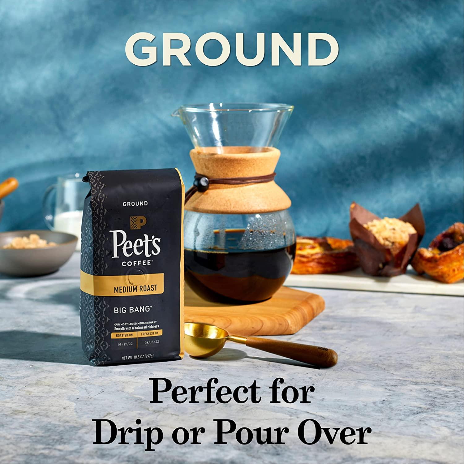 Peet's Coffee, Dark Roast Decaffeinated Ground Coffee Decaf House