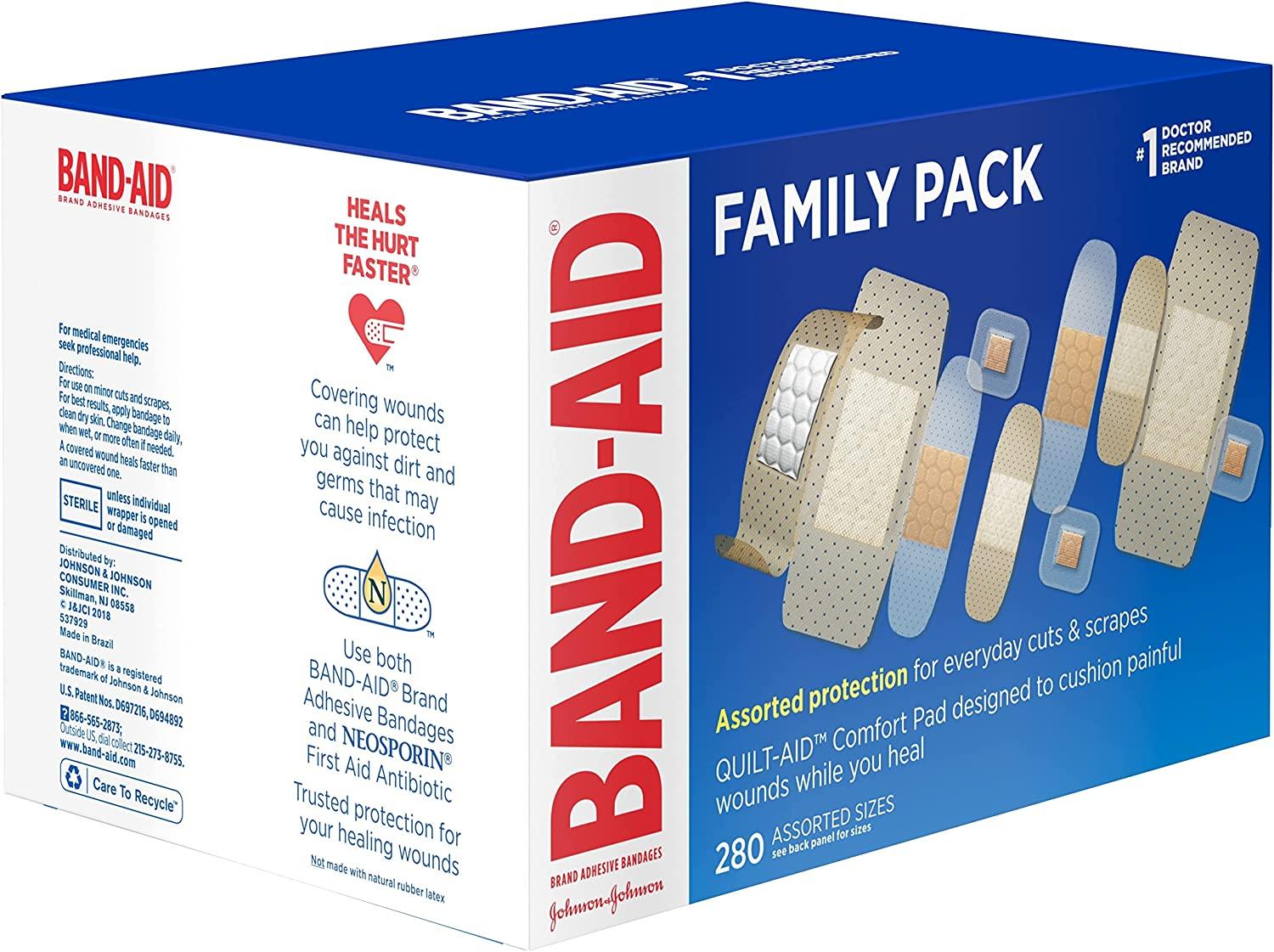 Band-Aid Brand Adhesive Bandage Family Variety Pack, Sheer & Clear