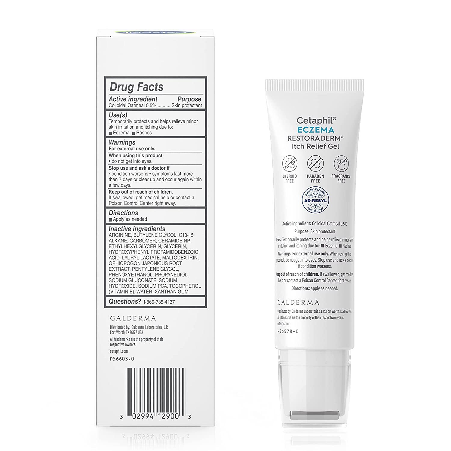 CETAPHIL ECZEMA RESTORADERM Itch Relief Gel, For Eczema Prone Skin, 2