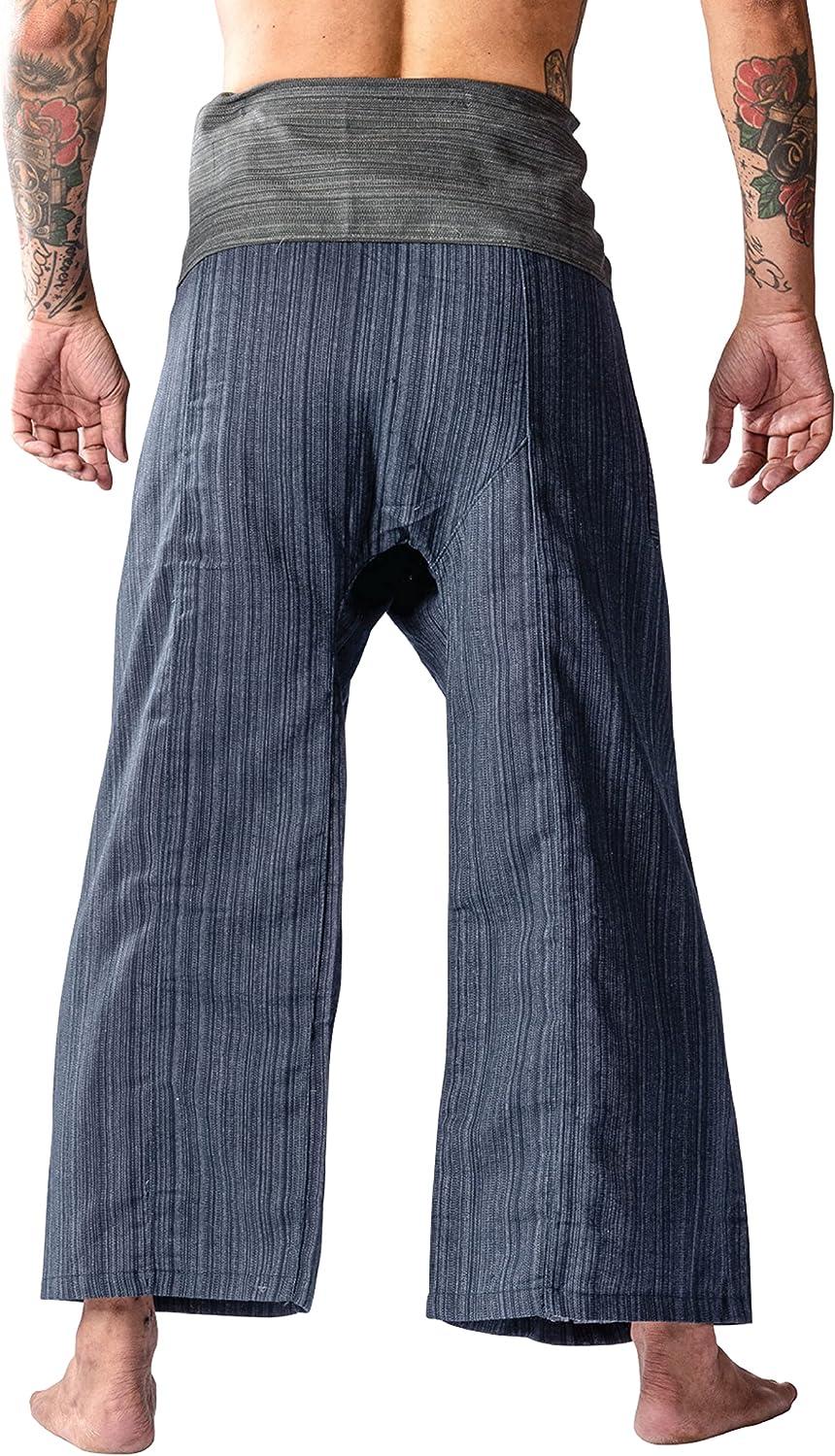 Pantalones Hippies Pantalon Hombre Kittiya 2 Tone Thai Fisherman Pants Yoga Trousers Free Size Plus Size Cotton Drill Striped Blue And Purple Pantalon De Pana Hombre Pantalon Hippie