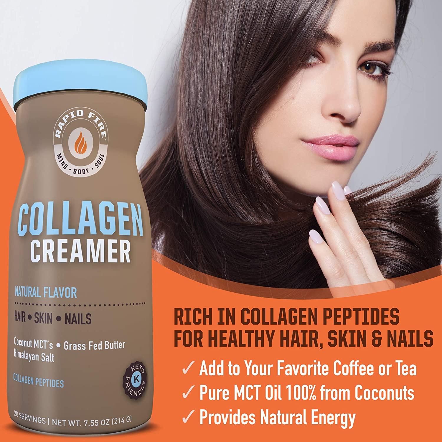 RAPID FIRE Ketogenic Collagen Creamer with MCT Oil 7.55 Oz for Weight