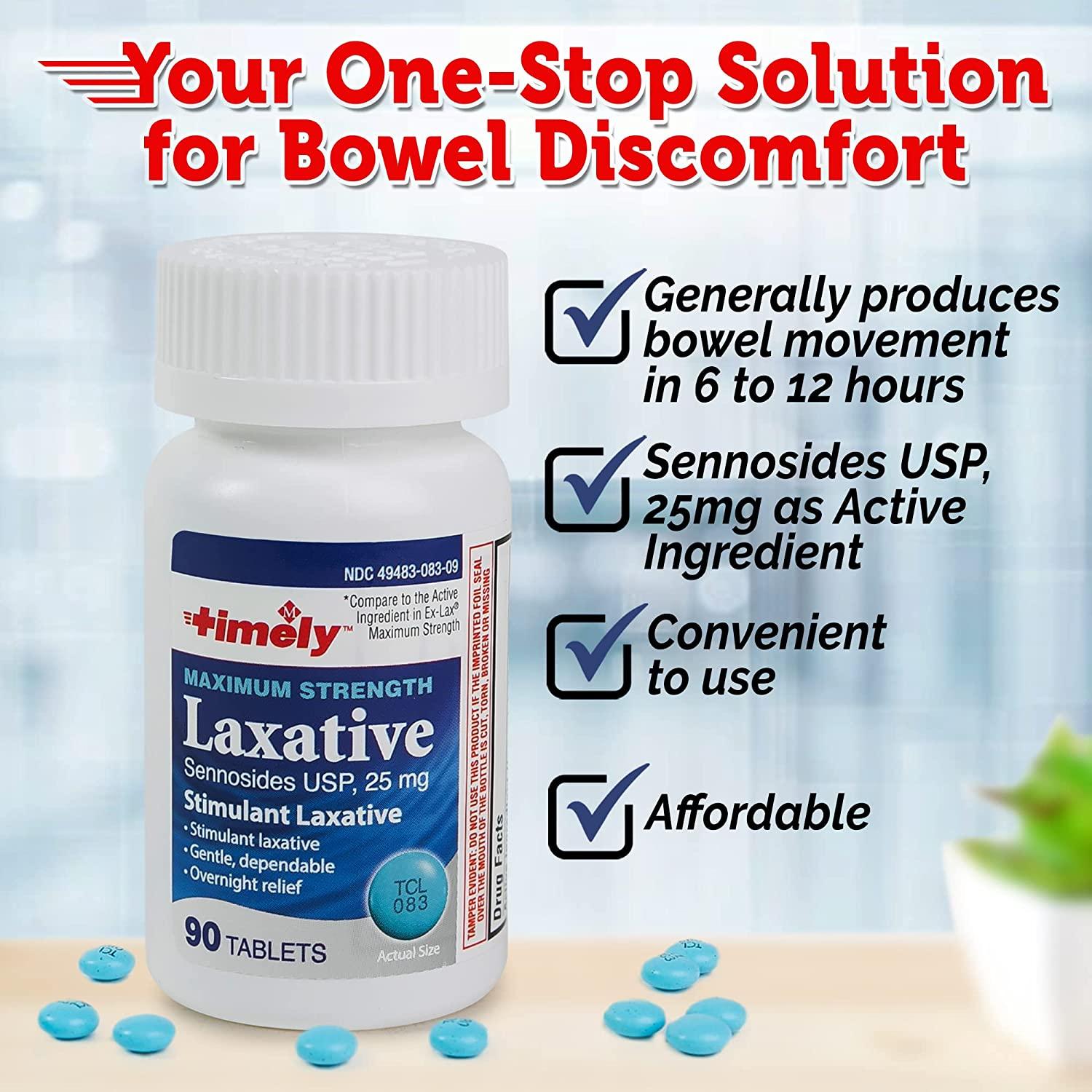 Max Lax 90 Maximum Strength Laxatives 25mg Sennosides Constipation