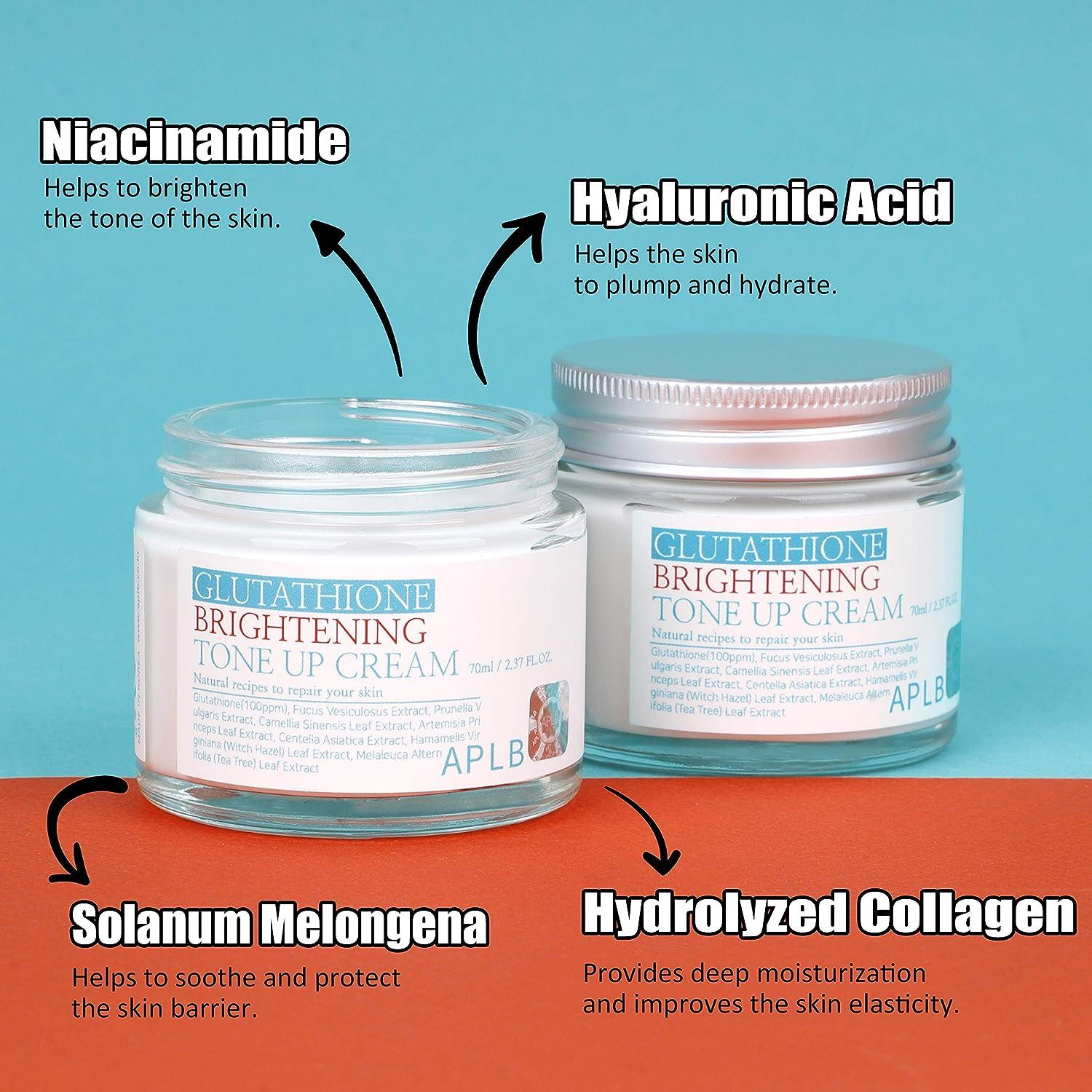 glutathione hyaluronic acid whitening cream APLB Glutathione Correcting Tone Up Cream 2.37FL.OZ - Korean Skin Care for  Intensive Hydration, Soothing, and Youthful Skin | Buy Now with Express  International Delivery
