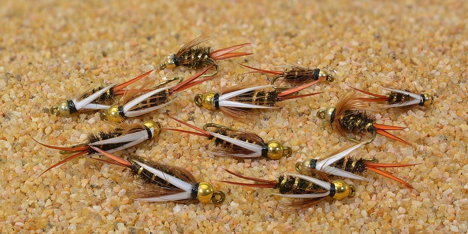 12 Flies Bead Head Prince Nymph Fishing Flies - Mustad Signature Fly Hooks  Assortment
