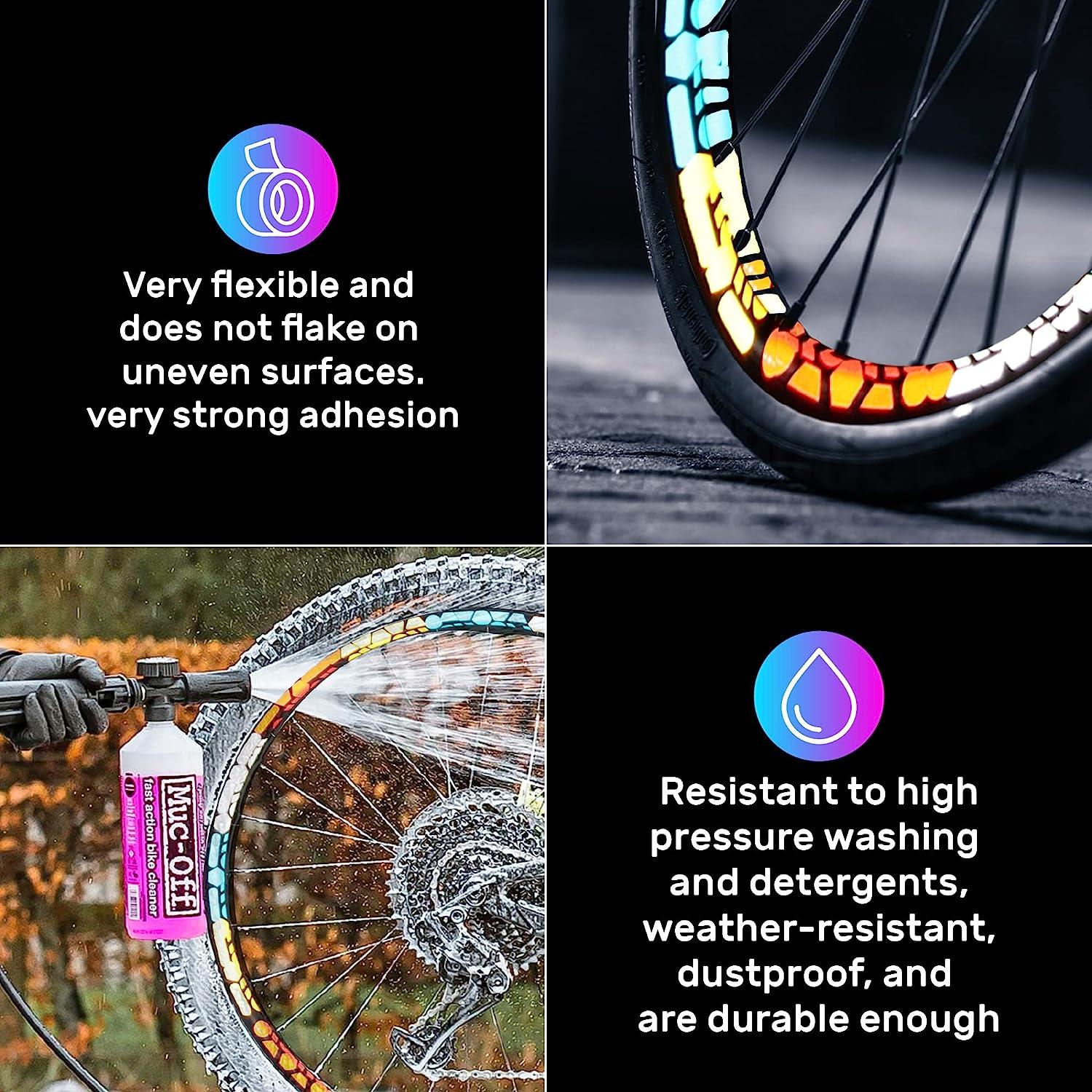 Reflective Stickers for Bikes 85pc (Blue)-Waterproof, High Visibility Bike  Stickers for Flat Surfaces-Nighttime Safety Reflective Stickers for