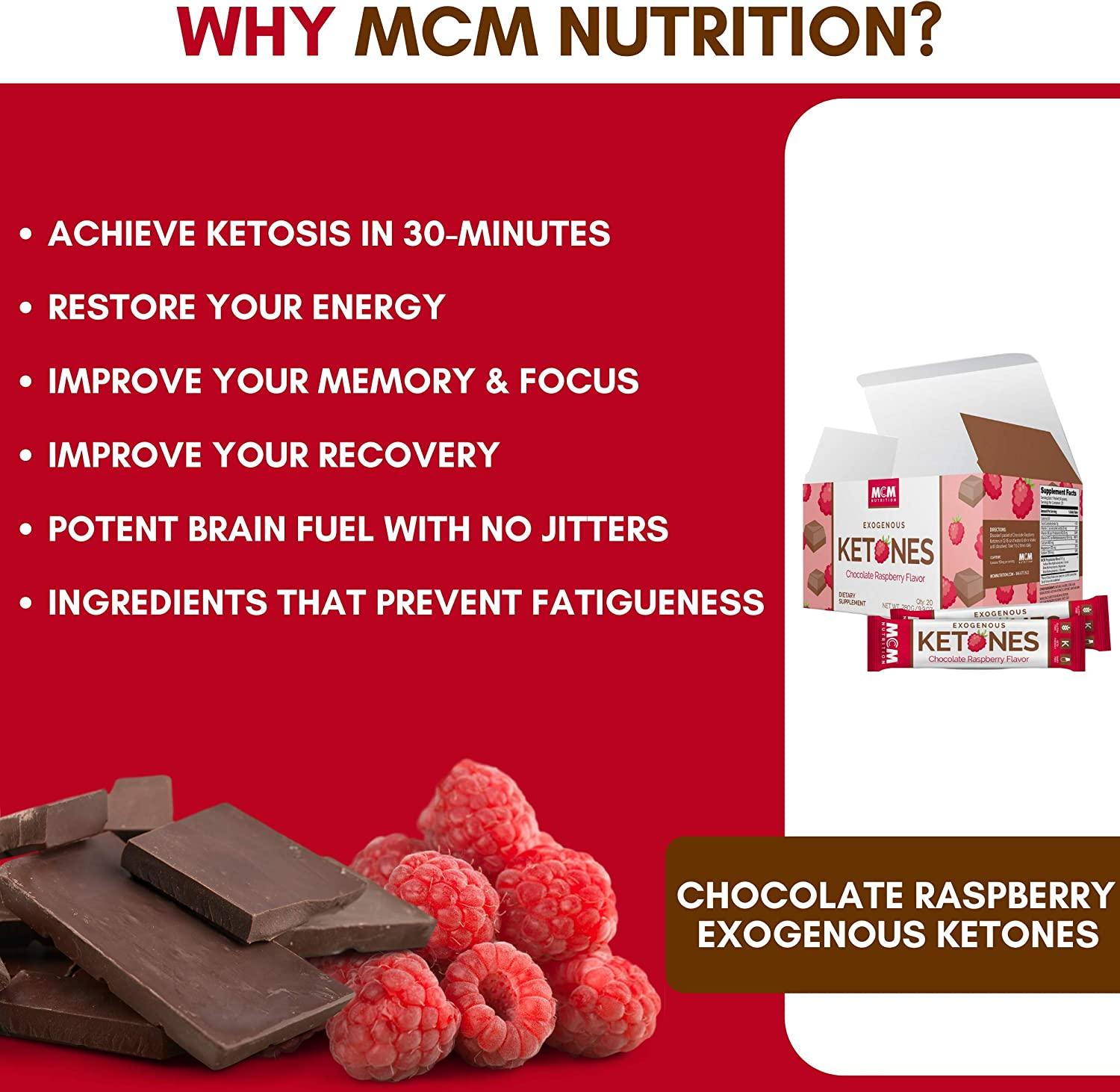 Exogenous Ketones Powder & BHB (Chocolate Raspberry) Ketone Drink for