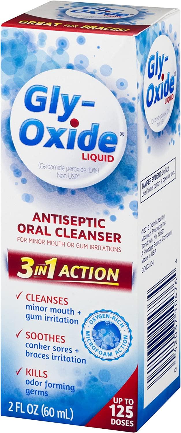 Gly-Oxide Alcohol-Free Antiseptic Mouth Sore Rinse - 2 oz, Packaging