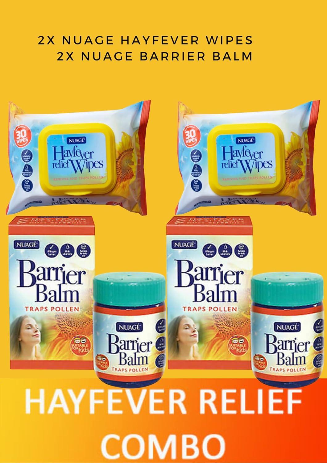 Nuage Allergy Relief Pack - 2X Hayfever Wipes & Barrier Cream for Kids ...