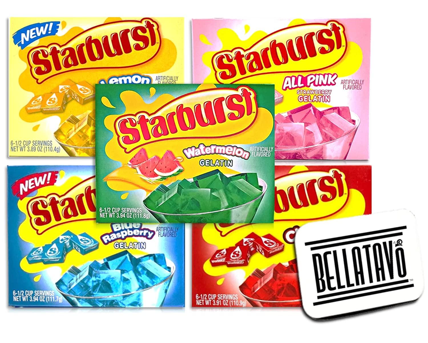 Jello Shot Bundle with Starburst Gelatin. Includes 5 Boxes of Starburst